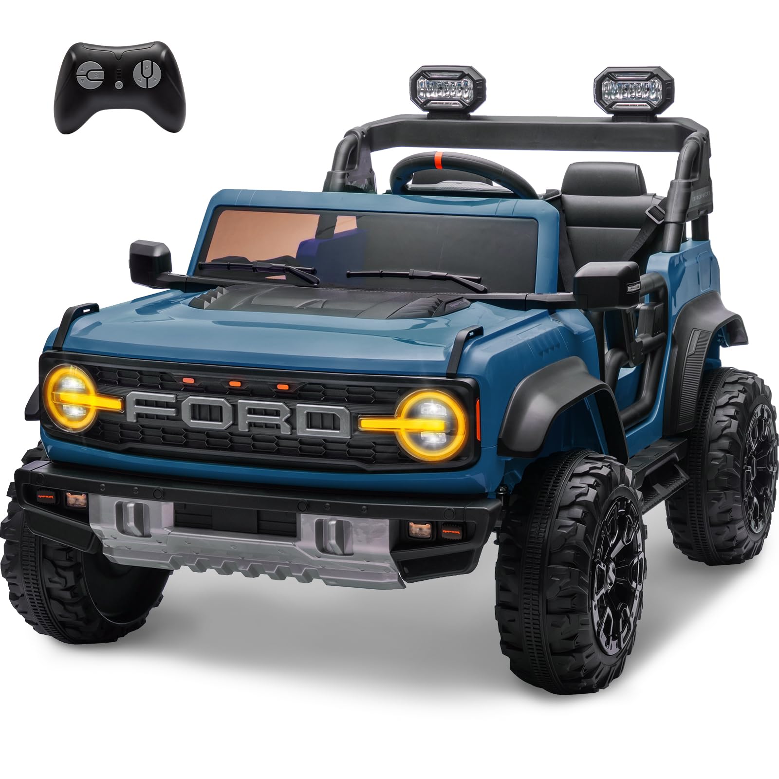 2 Seater Ride On Car for Kids, 24v Licensed Ford Bronco Raptor Electric Power