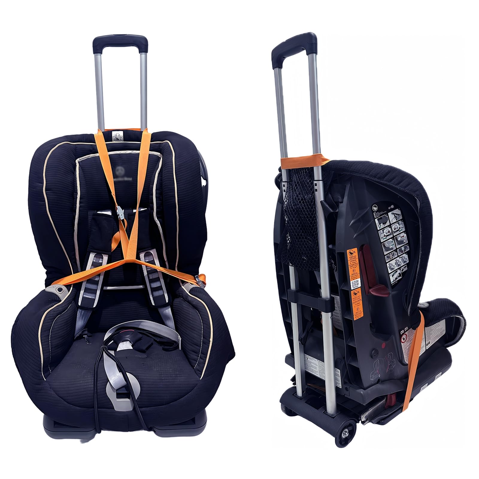 Car Seat Travel Cart for Airport - Carseat Roller for Traveling. Extendable Base Plate