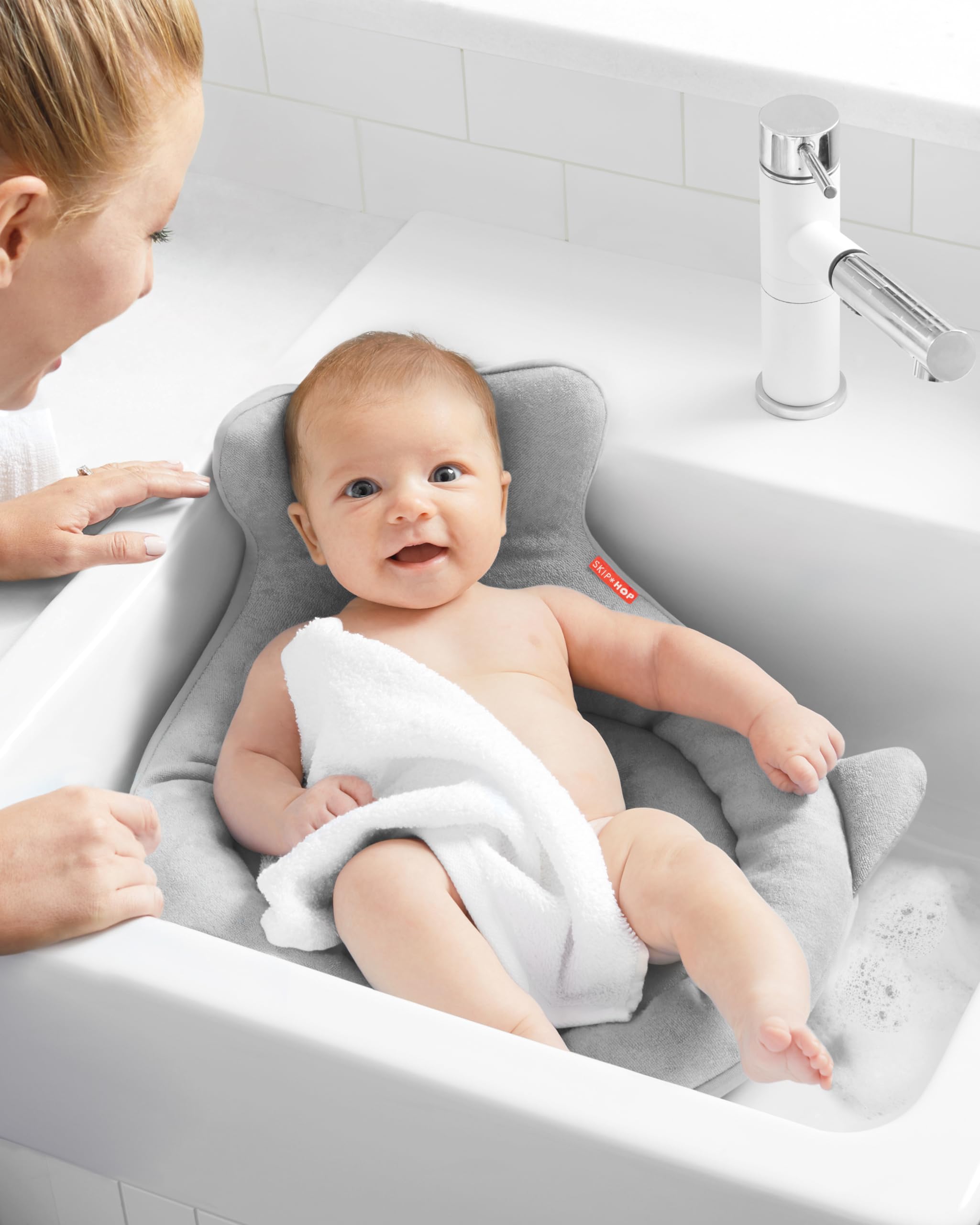 Soft Sink Baby Bath Tub, Moby, Grey