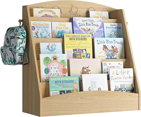 5-Tier Kids Bookshelf Montessori Toddler Book Rack