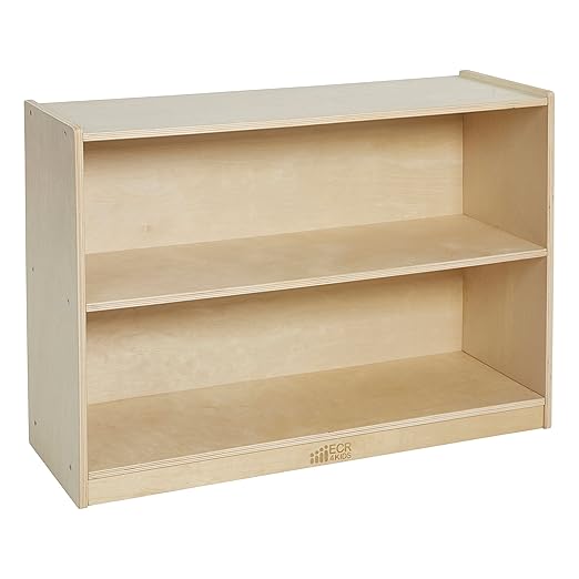 2-Shelf Mobile Storage Cabinet, Classroom Furniture, Grey Wash