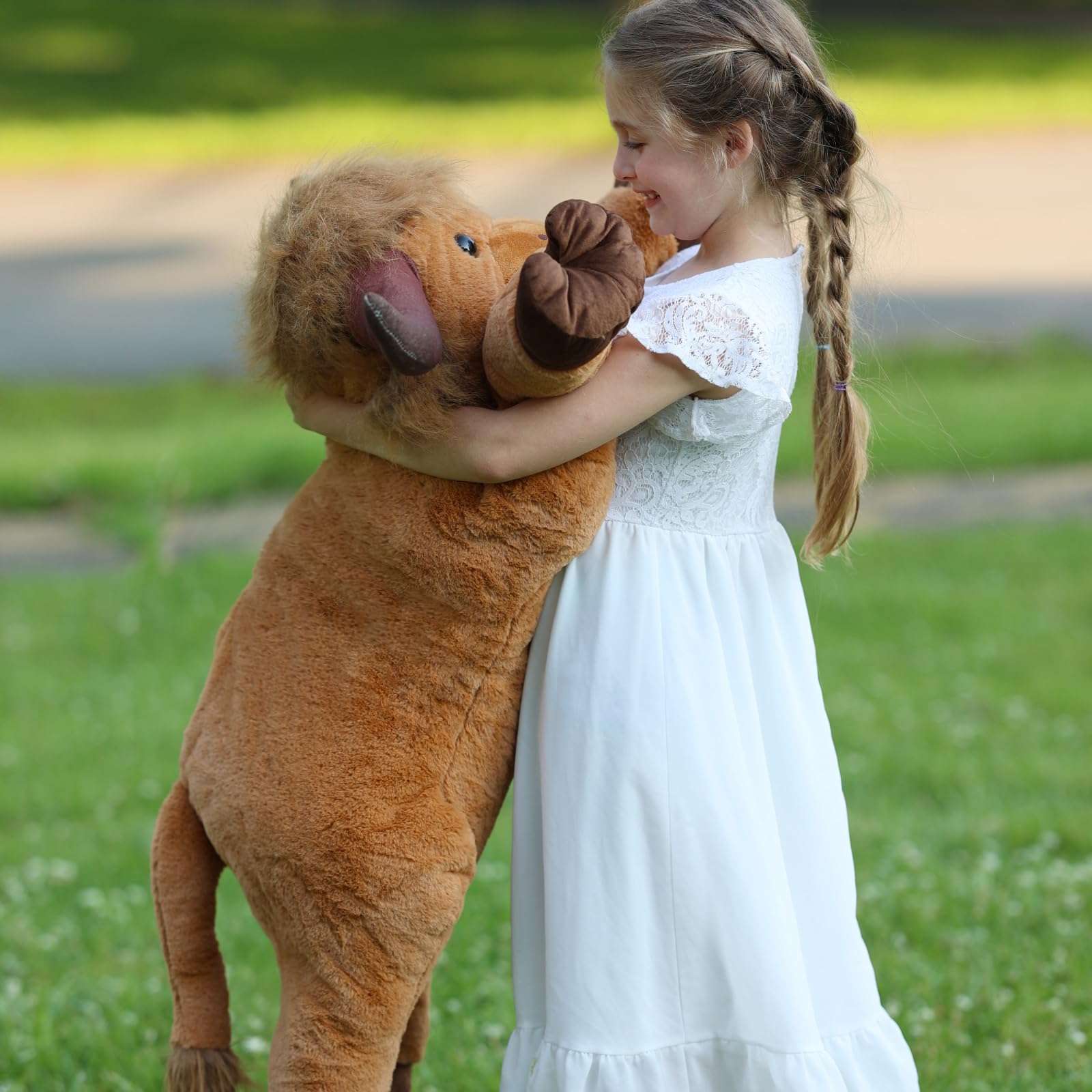 41 inch Large Highland Cow Stuffed Animal, Giant Hyland Cow Plush Scottish