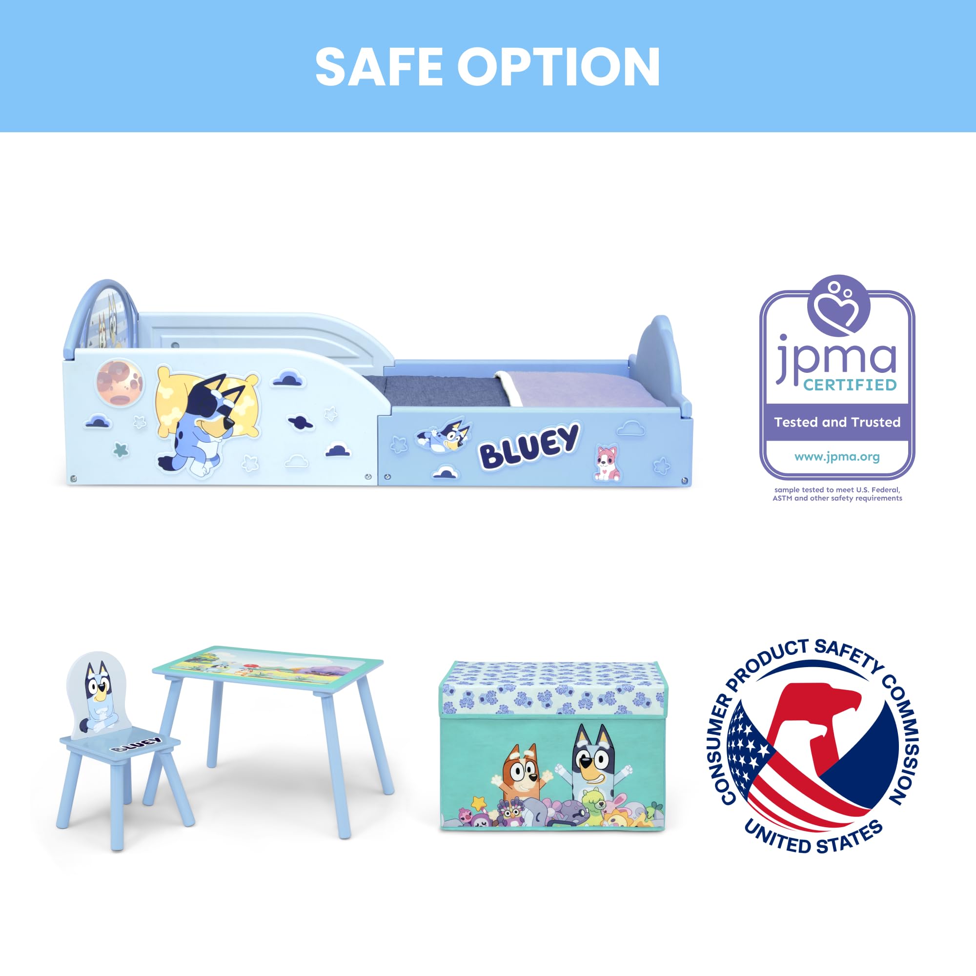Bluey 4-Piece Toddler Room-in-a-Box Set – Includes Sleep and Play