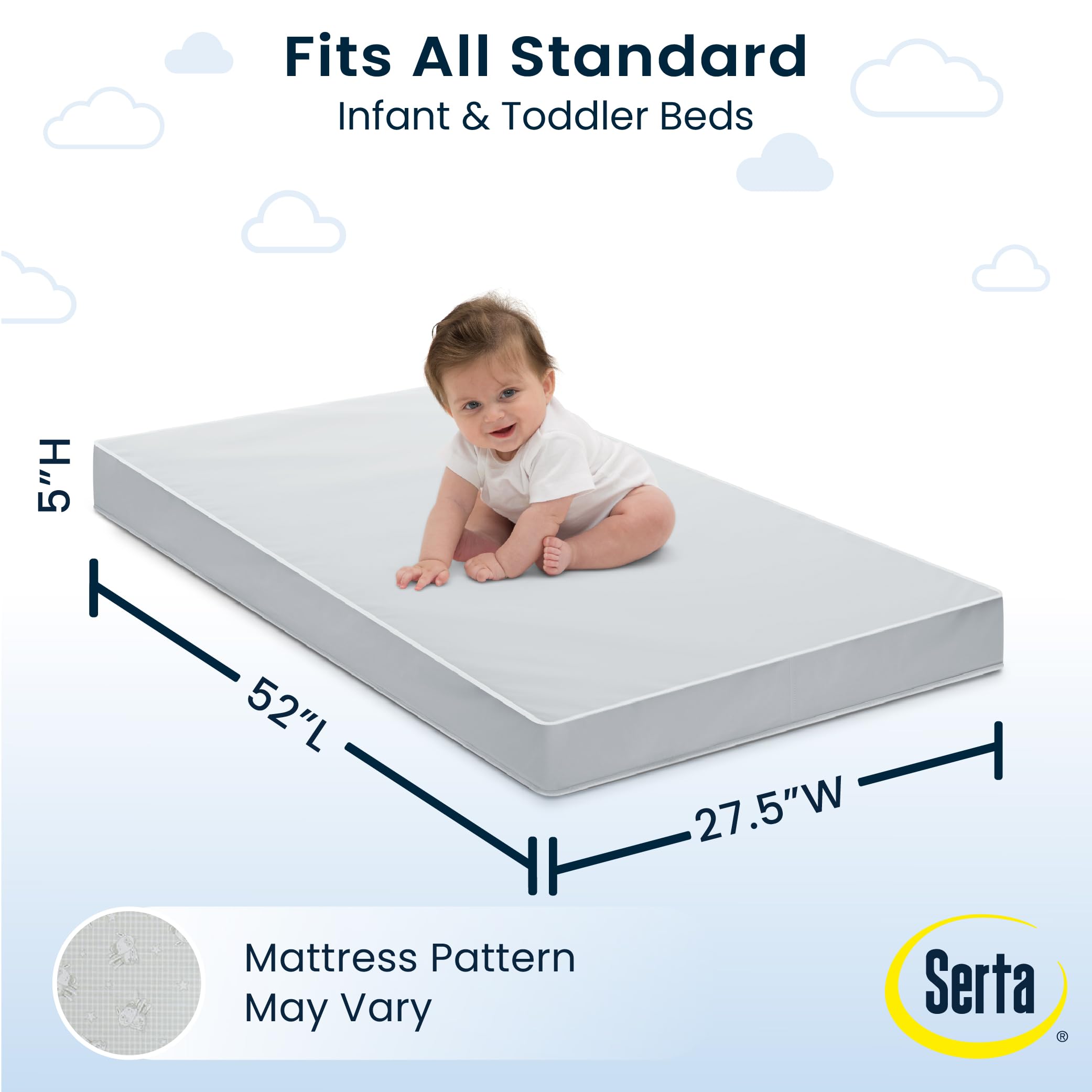 Dual Sided Crib and Toddler Mattress Waterproof Hypoallergenic
