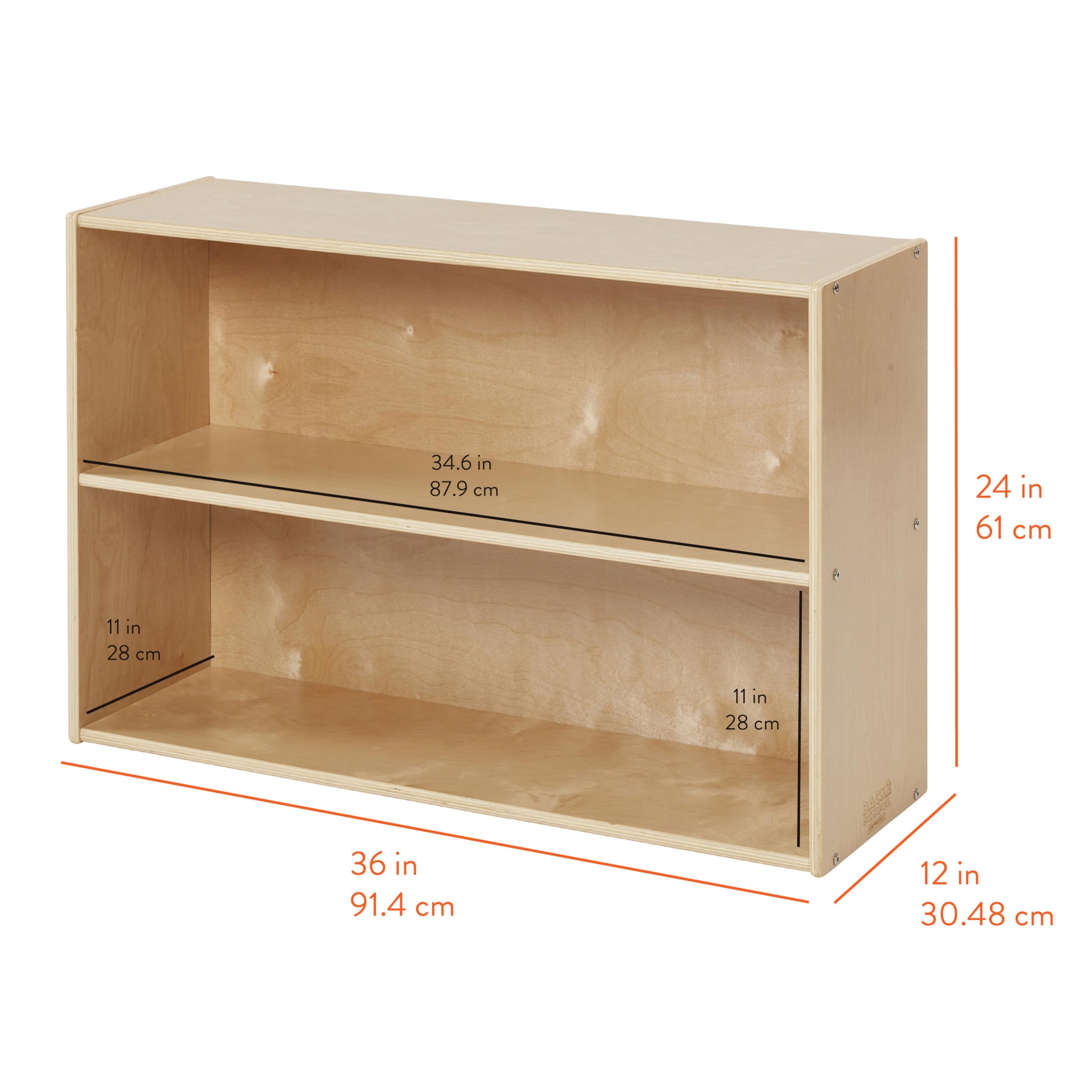 2-Shelf Storage Cabinet for Kids 24" H Natural Wood