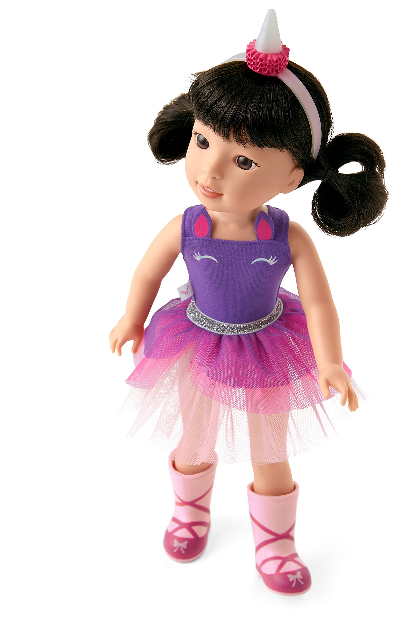 WellieWishers Emerson 14.5" Doll, Purple,silver