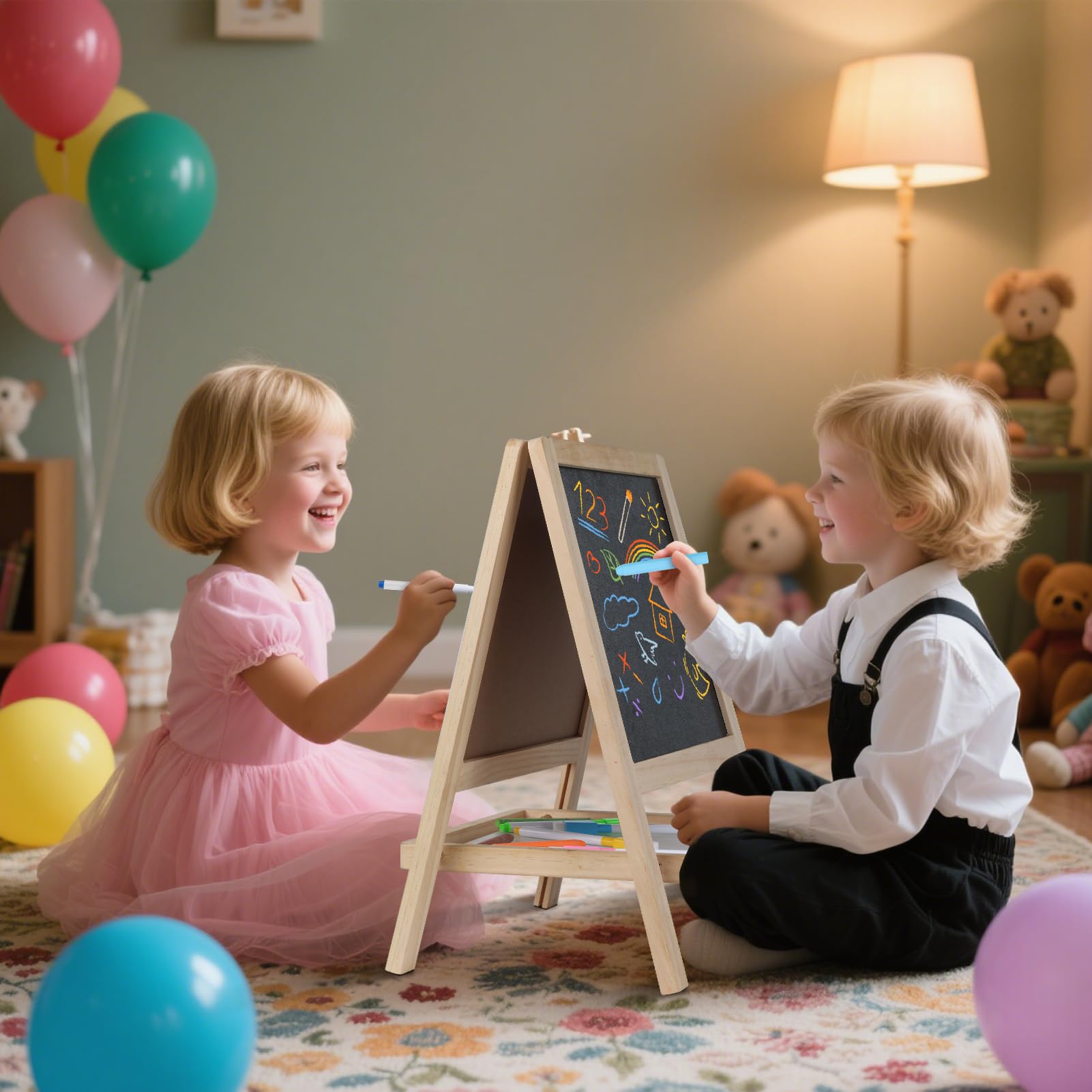 4-in-1 Double-Sided Tabletop Art Easel for Kids