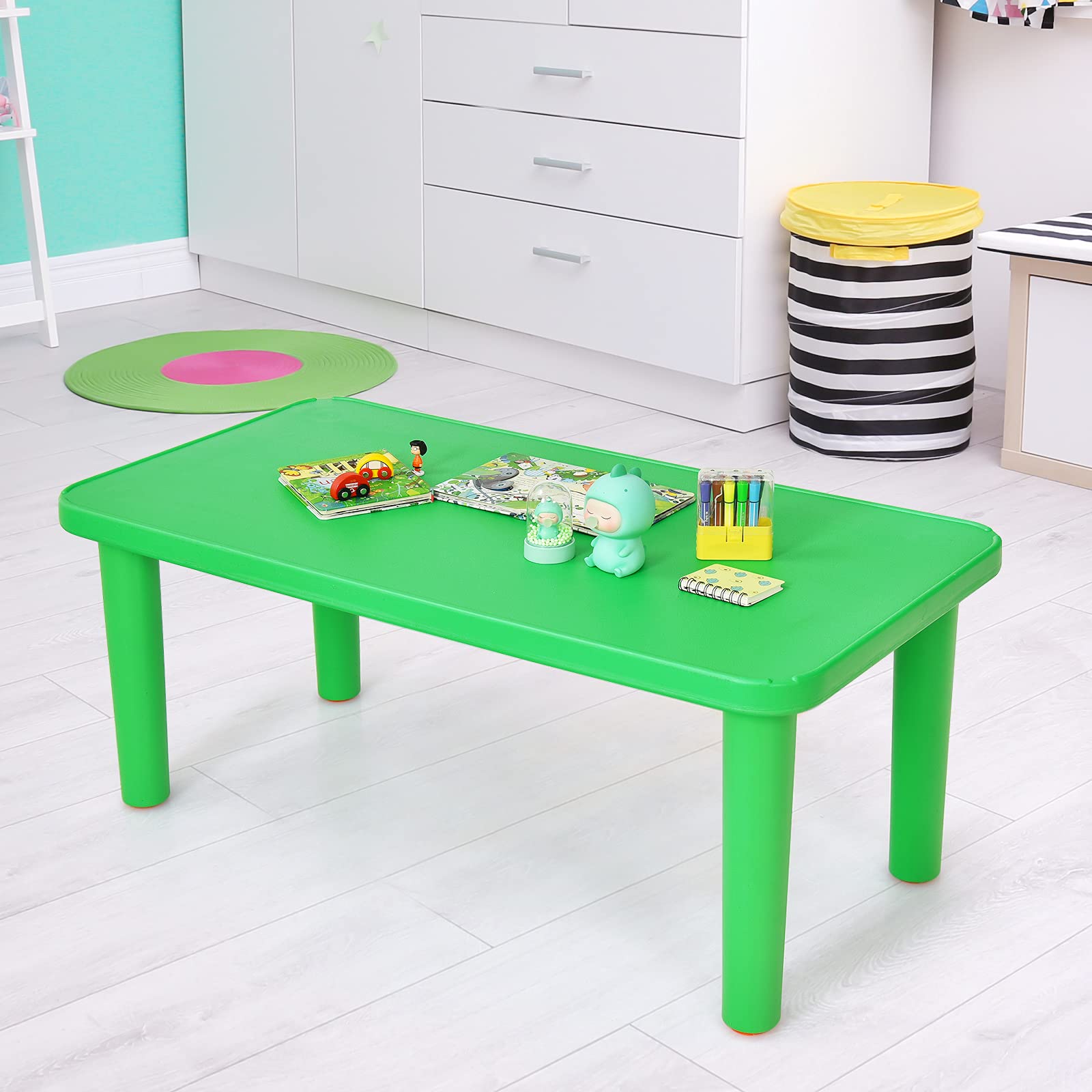 Table, Portable Plastic Learn and Play Table for School Home
