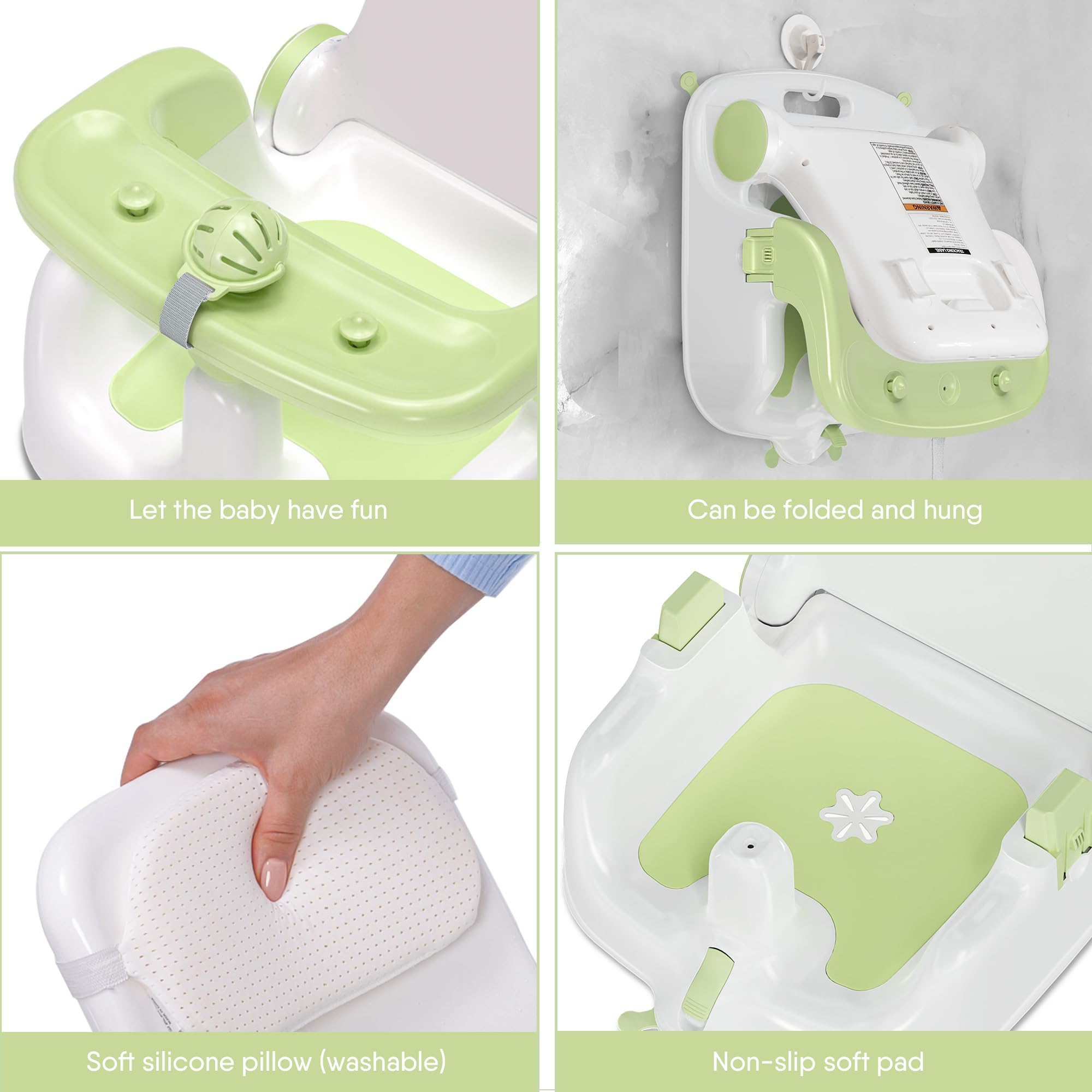 Baby Bath Seat with Adjustable Recline Positions