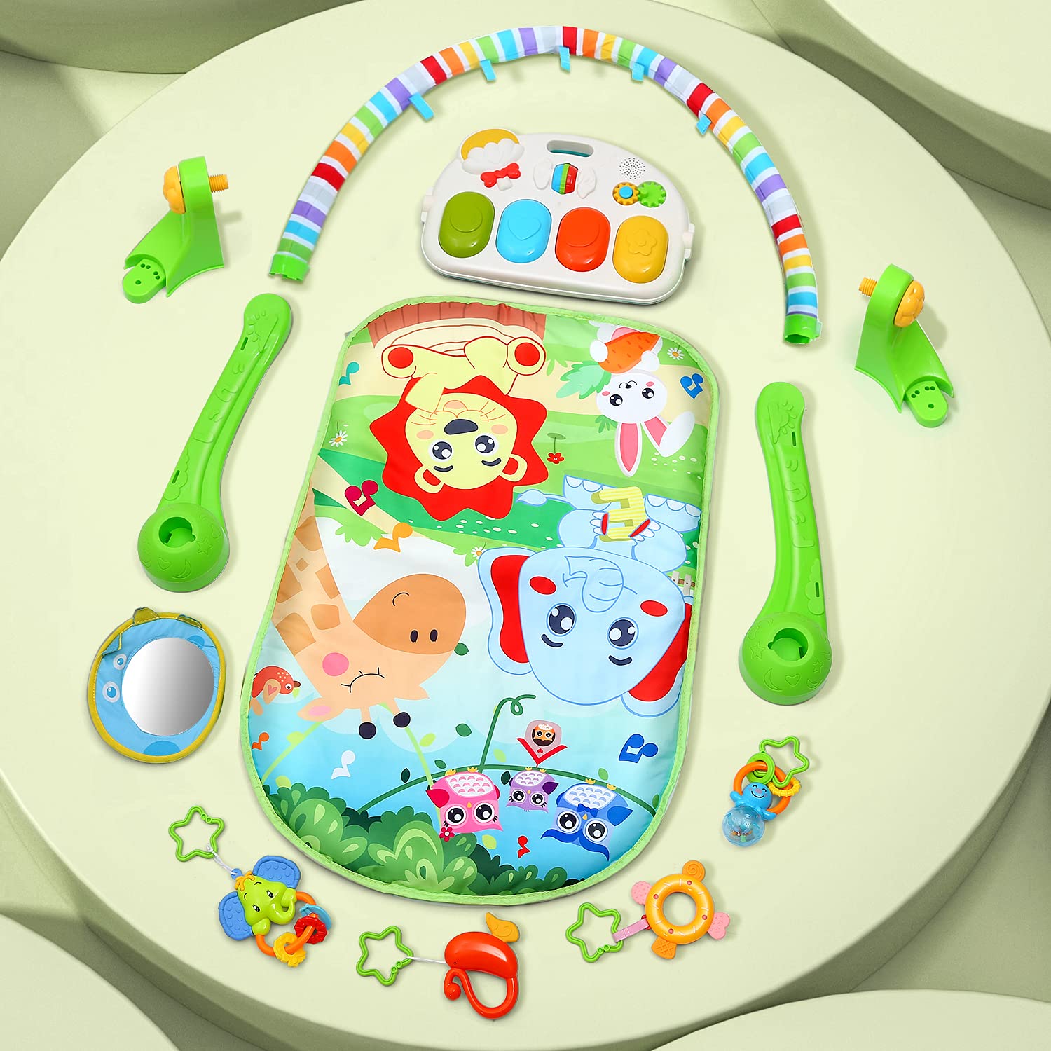 Baby Gym Play Mat, Play Piano Gym with Tummy Time Activity Mat