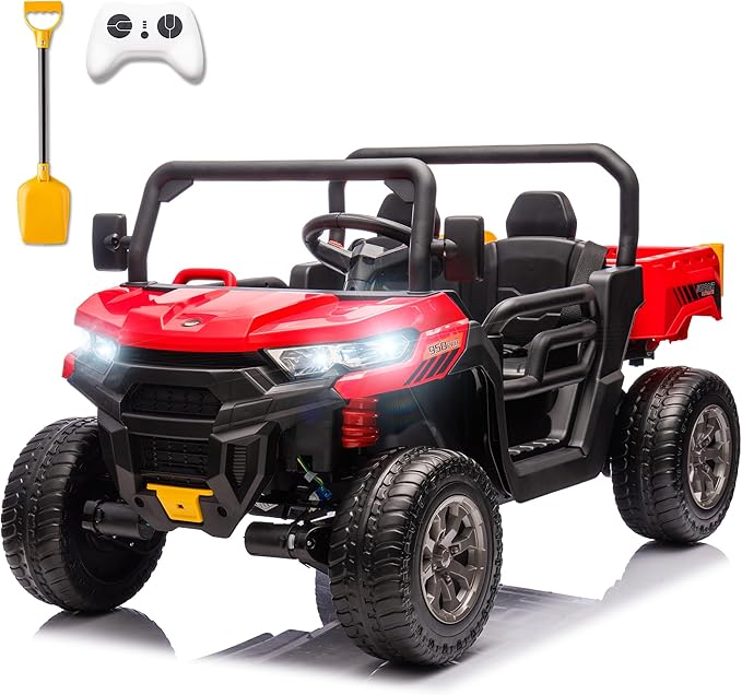 24V Ride On Toys for Big Kids 2 Seater Battery Powered Ride On Dump Truck