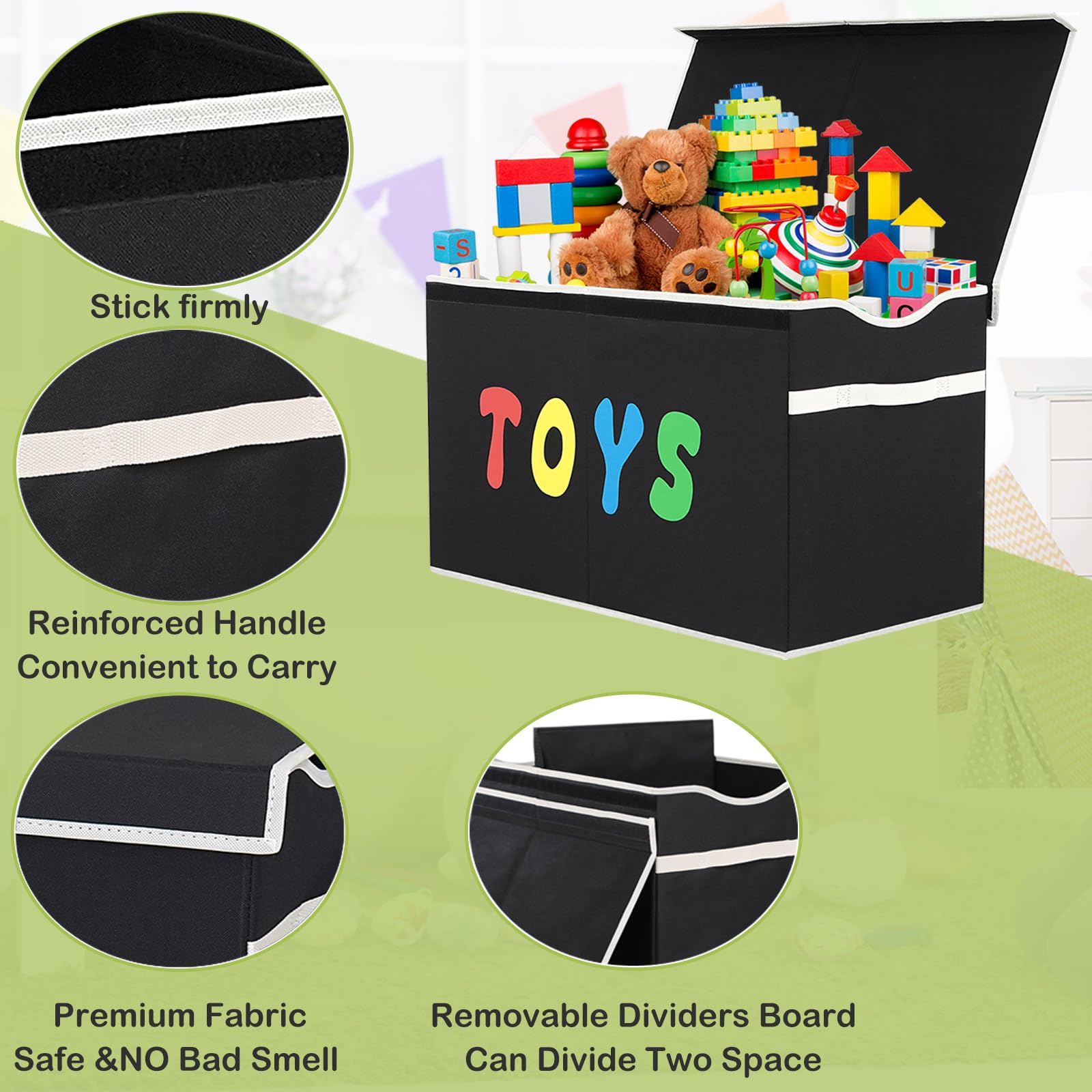 Extra Large Collapsible Toy Storage Box with Lid
