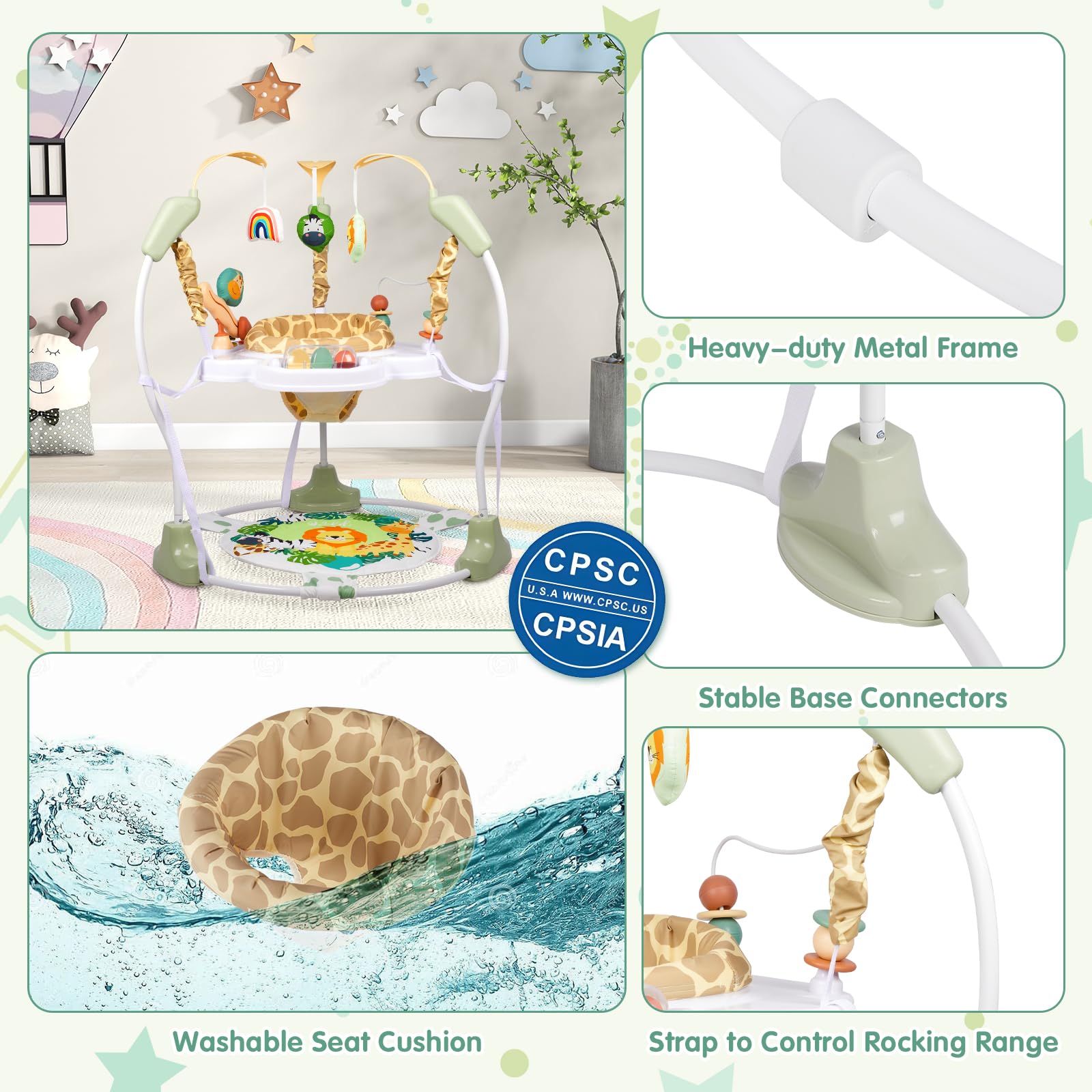 3-in-1 Baby Activity Center with 360° Rotating Seat and Music