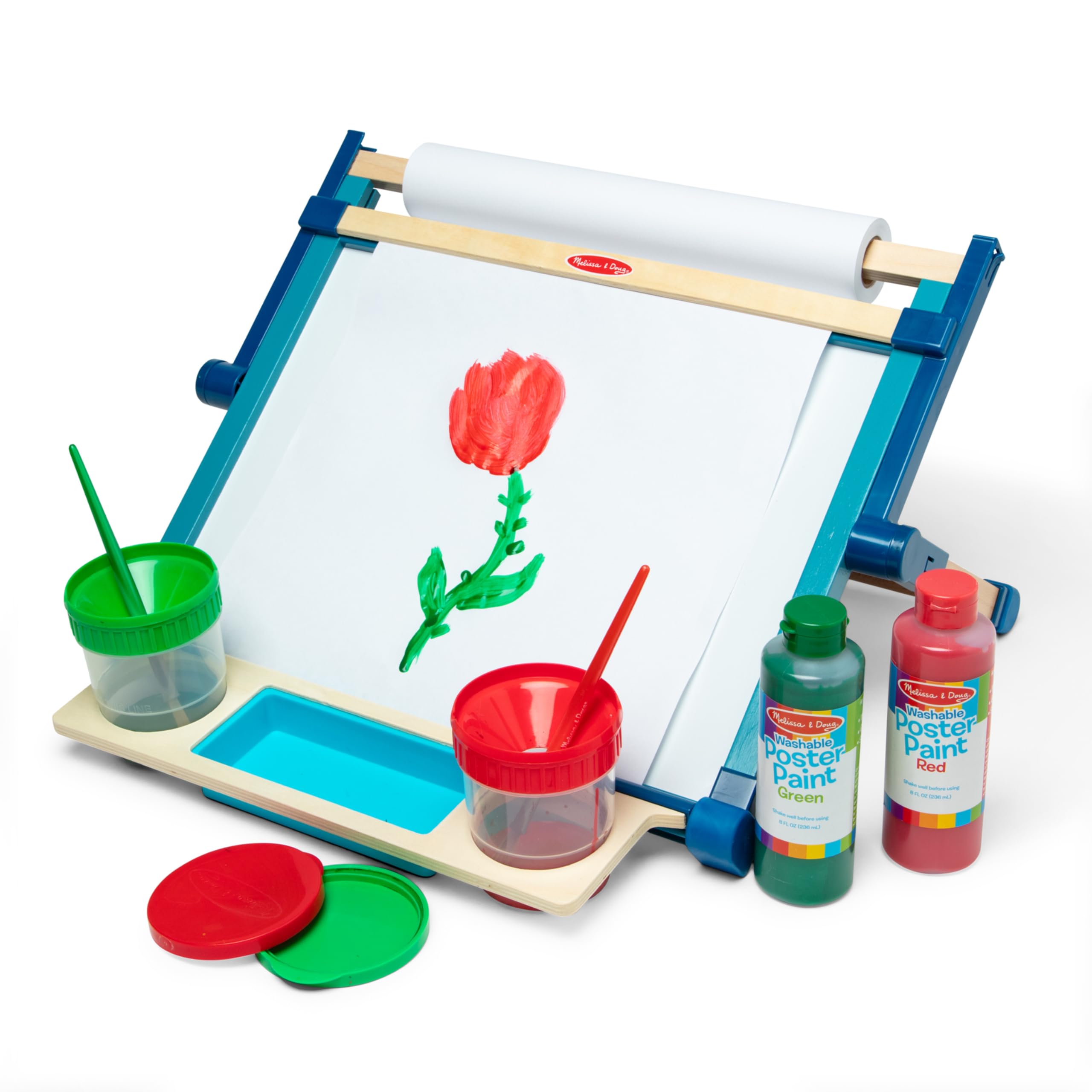 Double Sided Tabletop Art Easel with Magnetic Board