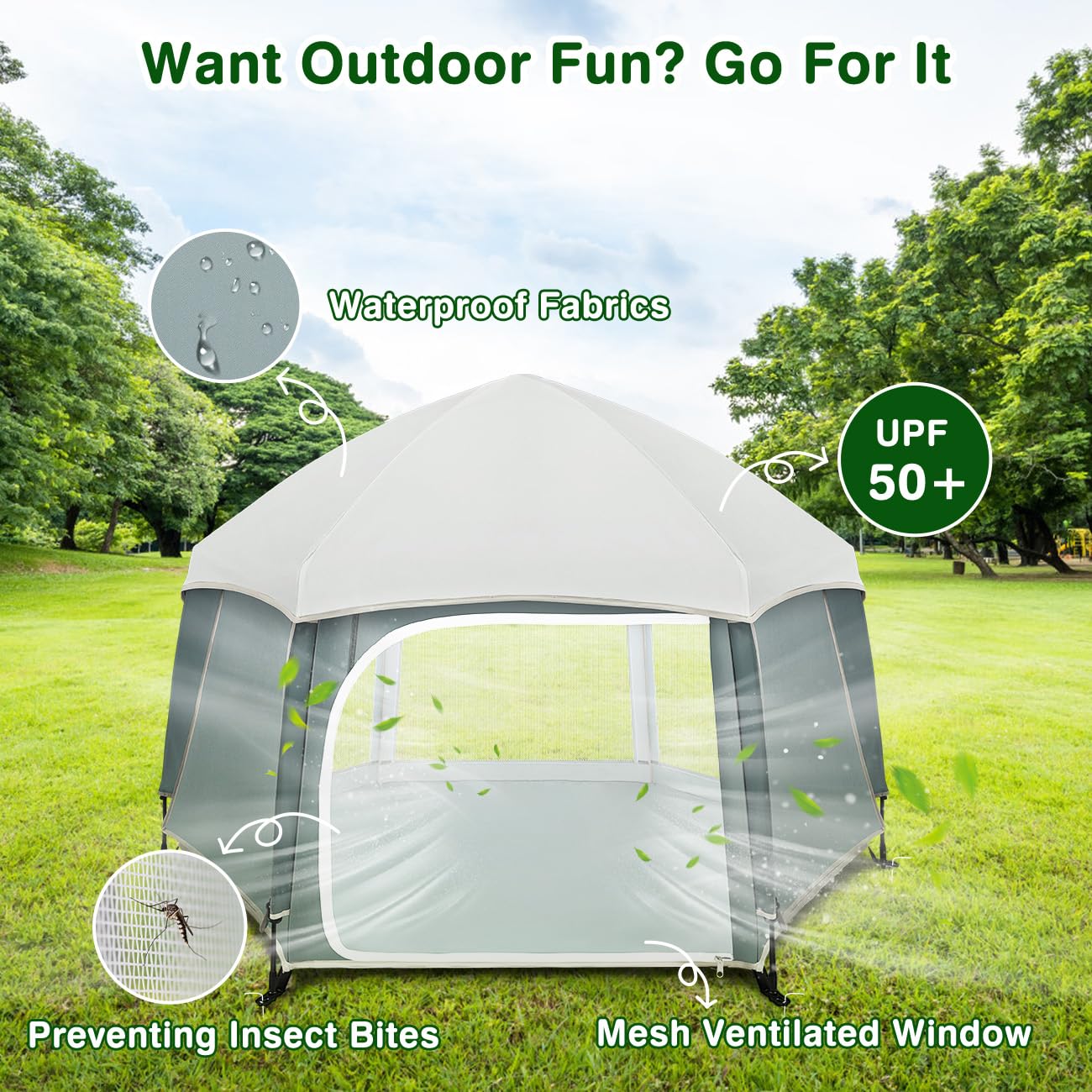 Pop Up Baby Playpen with UV Sun Protection