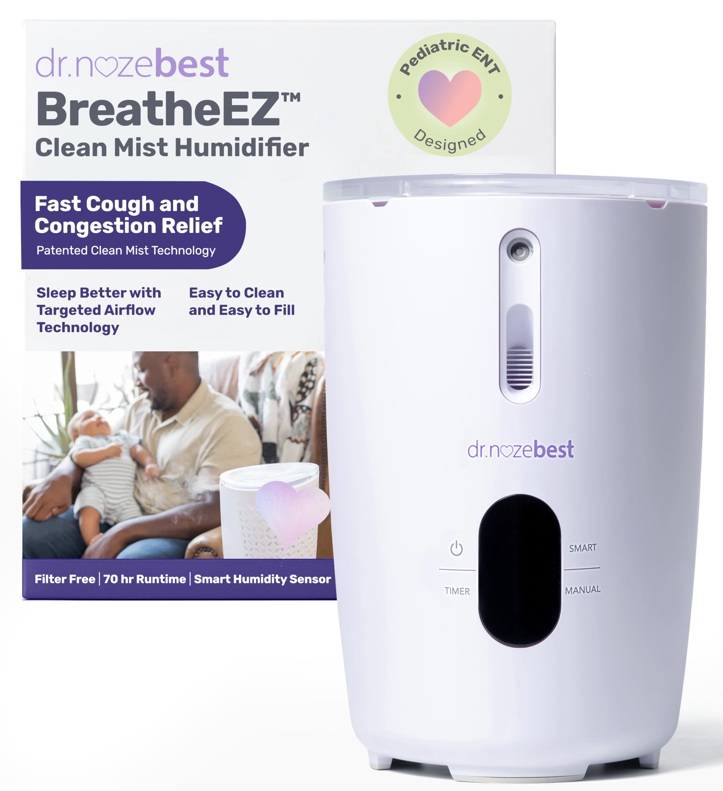 BreatheEZ - Humidifier | Pediatric ENT-Designed Baby Care | Targeted Humidity
