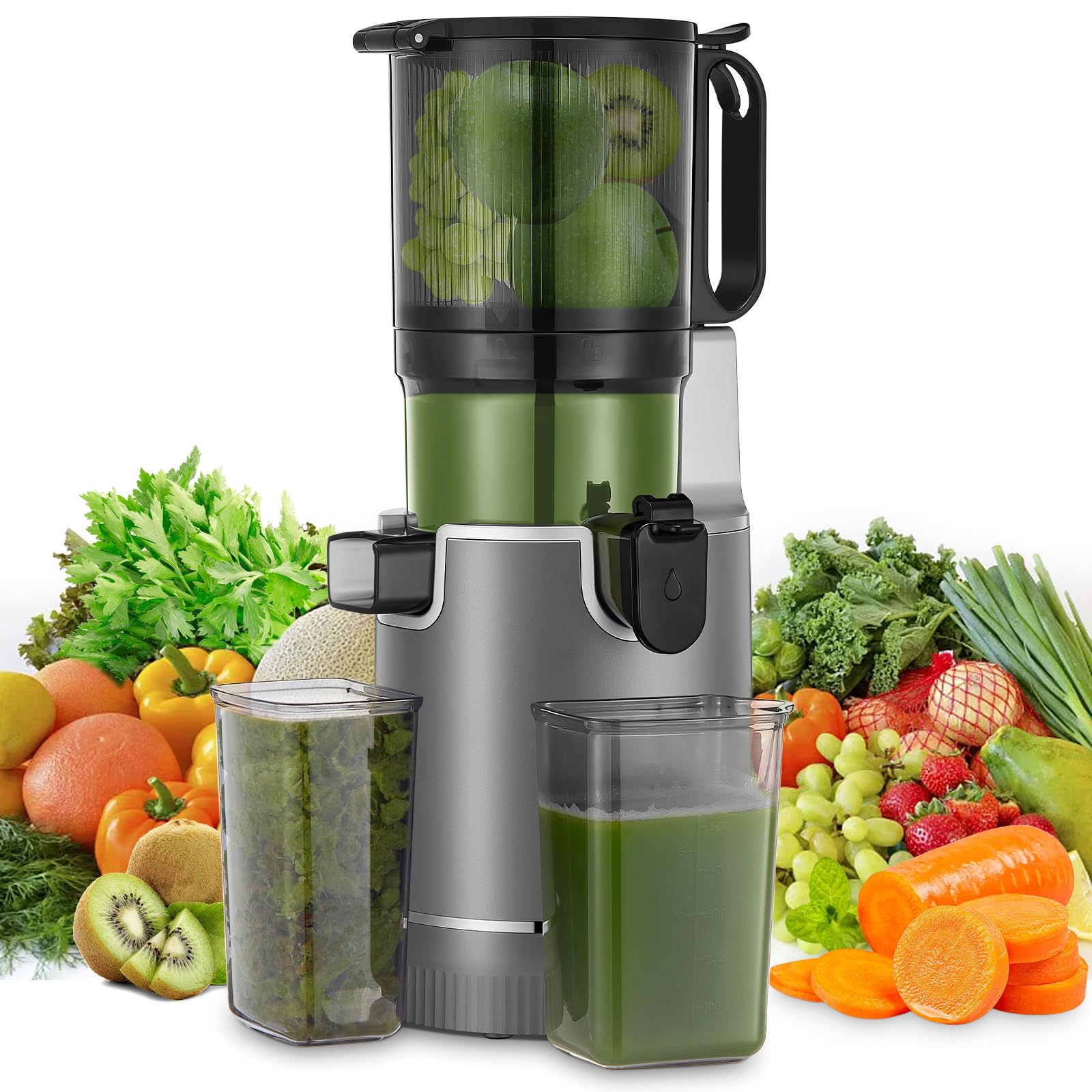Slow Masticating Cold Press Juicer Easy to Clean, 250W, High Juice Yield