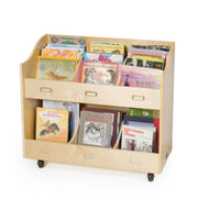 Book Organizer - Wooden Rolling Bookshelf and School Supply Cart