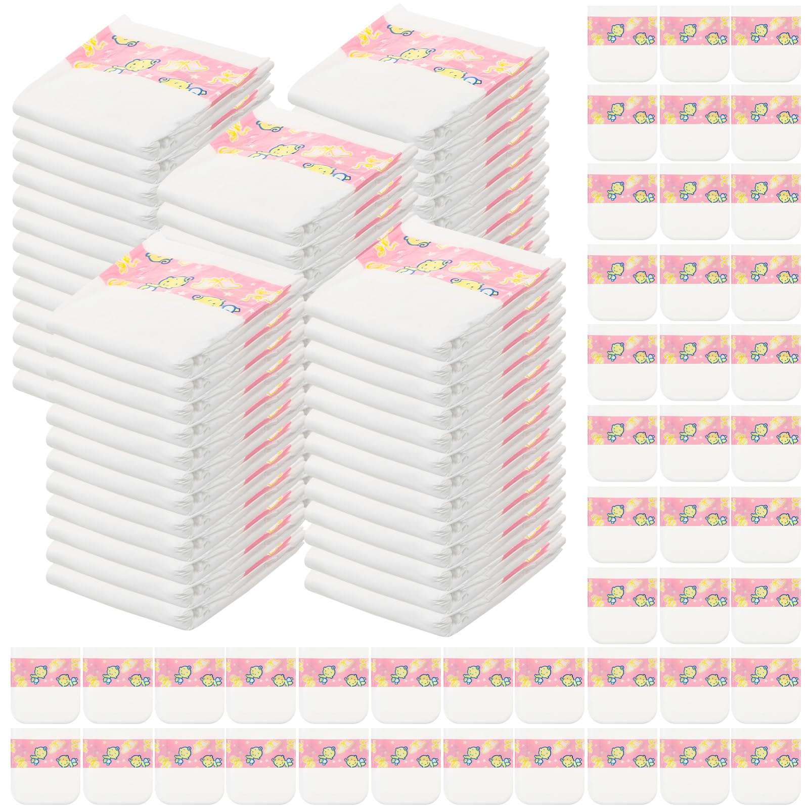 80 Pack Baby Doll Diapers Paper Reborn Doll Diapers Refill for 18-24 Inch Newborn Dolls