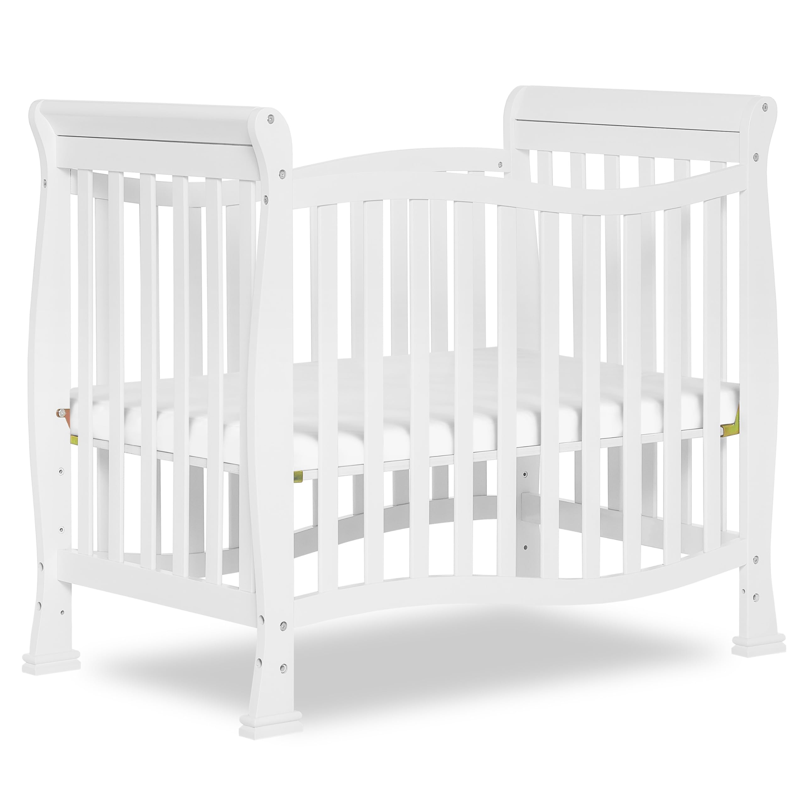 4-in-1 Convertible Mini Crib with Adjustable Mattress Height