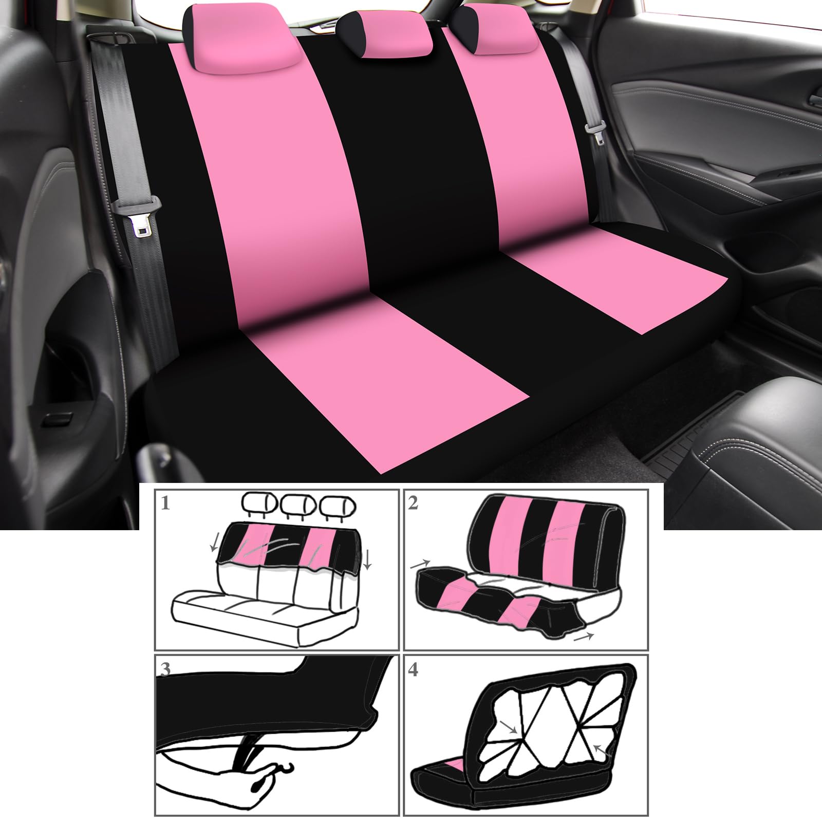 20 Pcs Car Seat Covers Full Set Car Accessories Includes Seat Protectors Fluffy