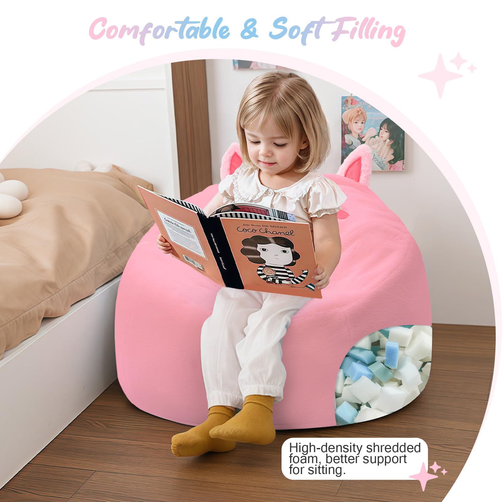 Unicorn Bean Bag Chair for Kids