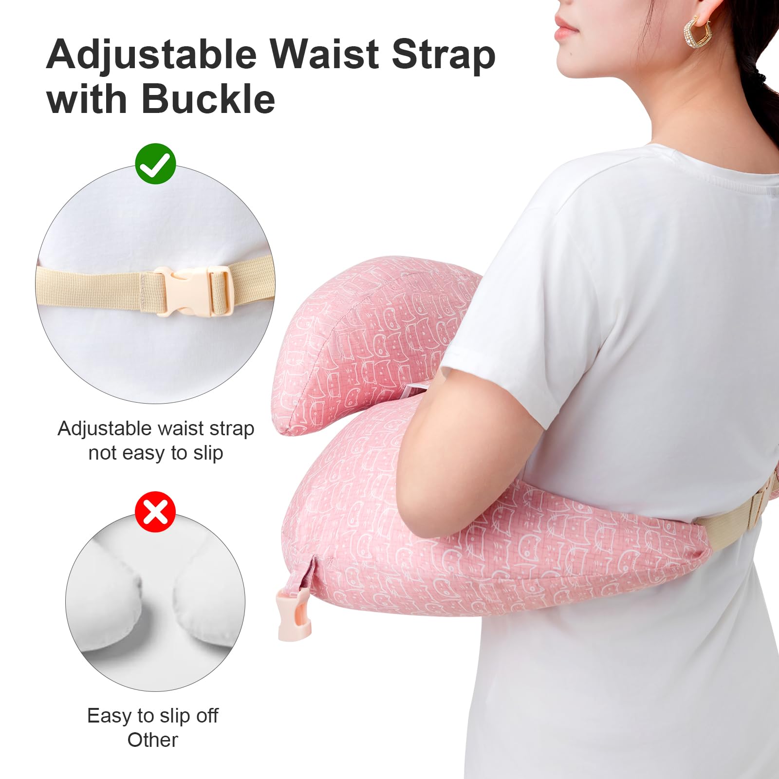 TinyTotsJoy Nursing Pillow for Breastfeeding, Breastfeeding Pillows for More Support for Mom and Baby, with Adjustable Waist Strap