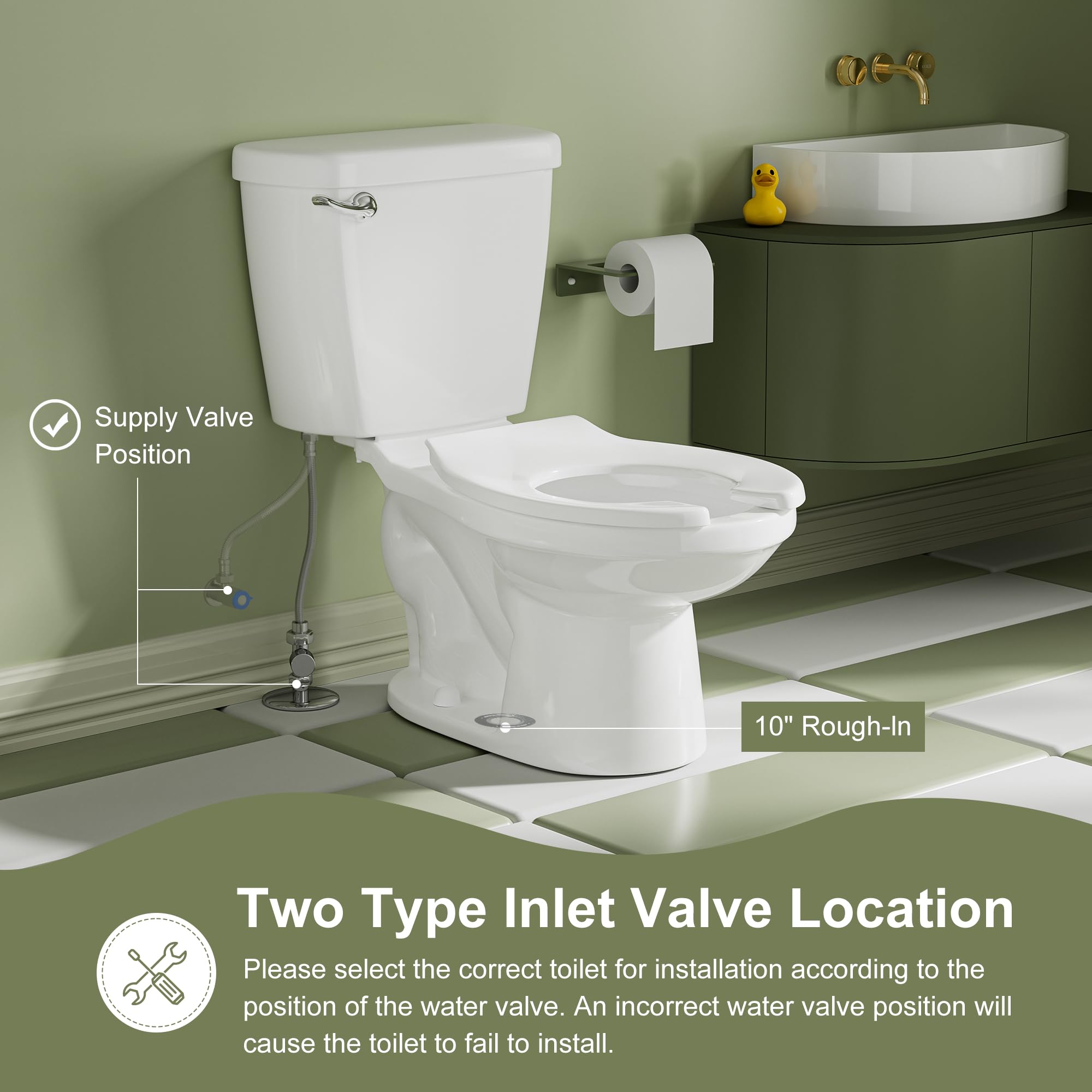 Simple Project Ceramic Toddler Potty Training Toilet.10.5"Seat Height Round Front Kids Toilet with Seat, 1.26GPF Powerful Quiet Flush Children Toilet for Bathroom, Kindergarten, Daycare Center