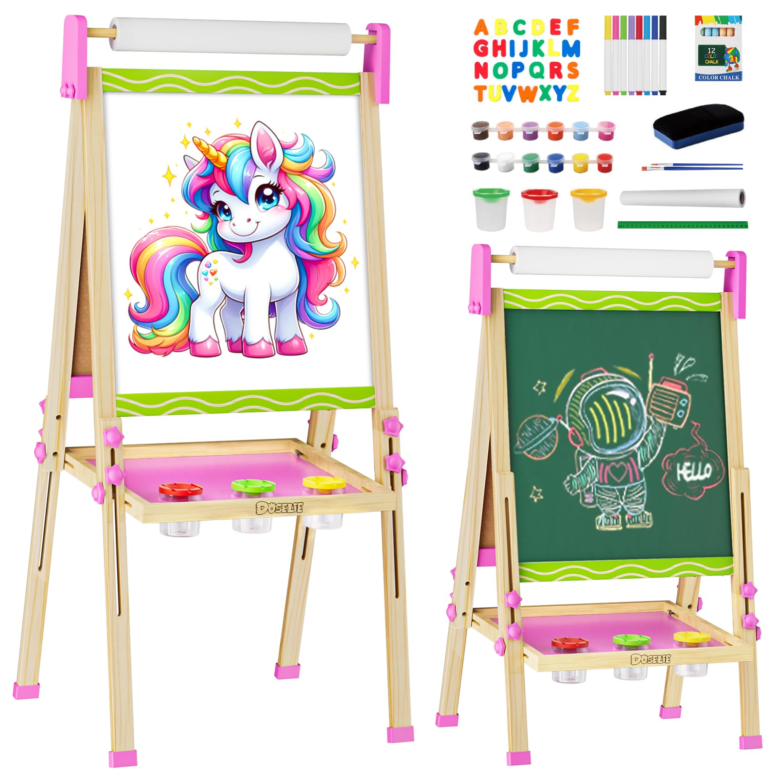 Wooden Toddler Art Easel,Kid Toys for Ages 5-7 8