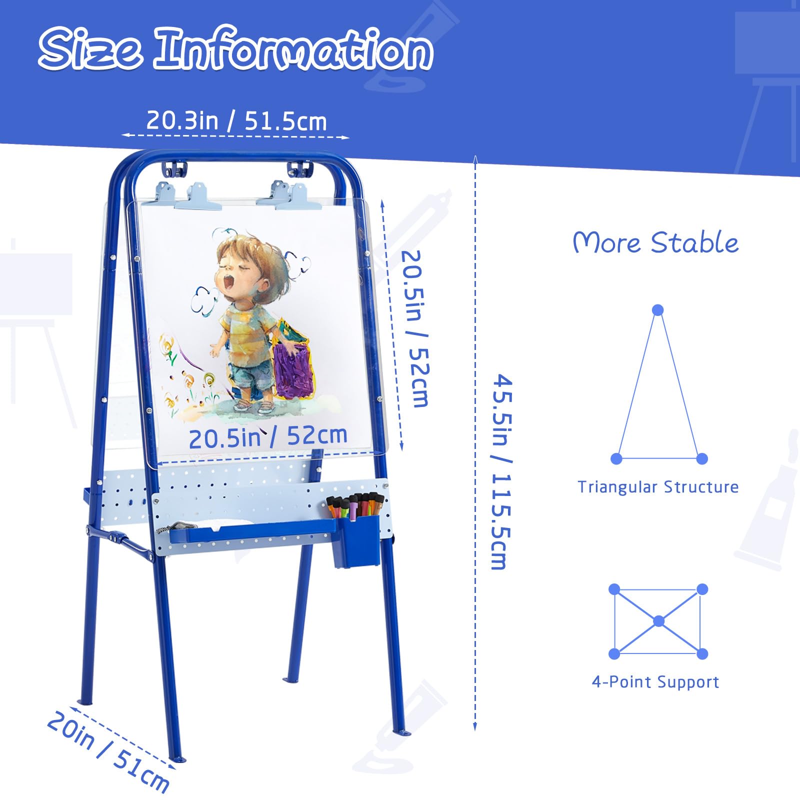 Outdoor Kids Art Easel Double-Sided Foldable Waterproof