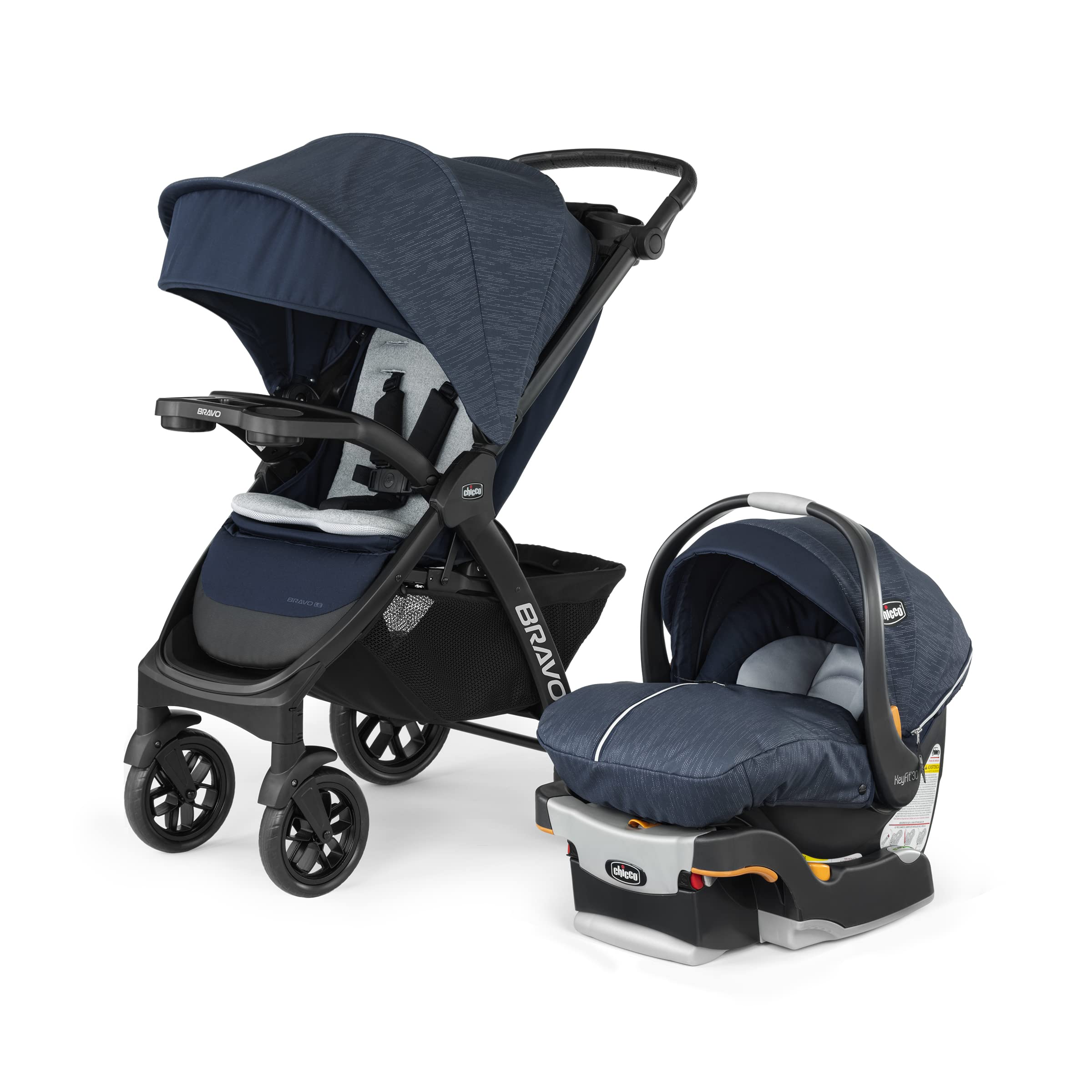 Bravo LE Trio Travel System, Bravo LE Quick-Fold Stroller with KeyFit 30 Zip Infant Car Seat