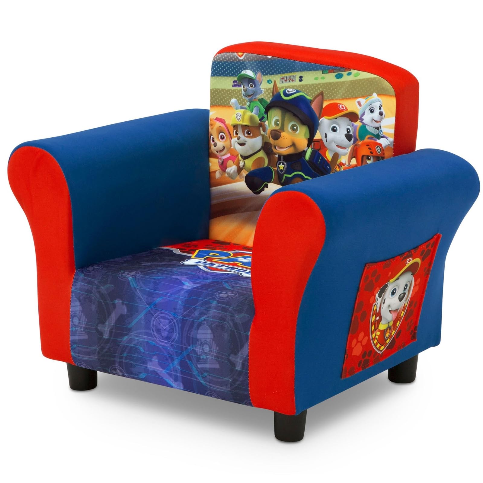 Upholstered Chair with PAW Patrol Graphics, Wood Frame