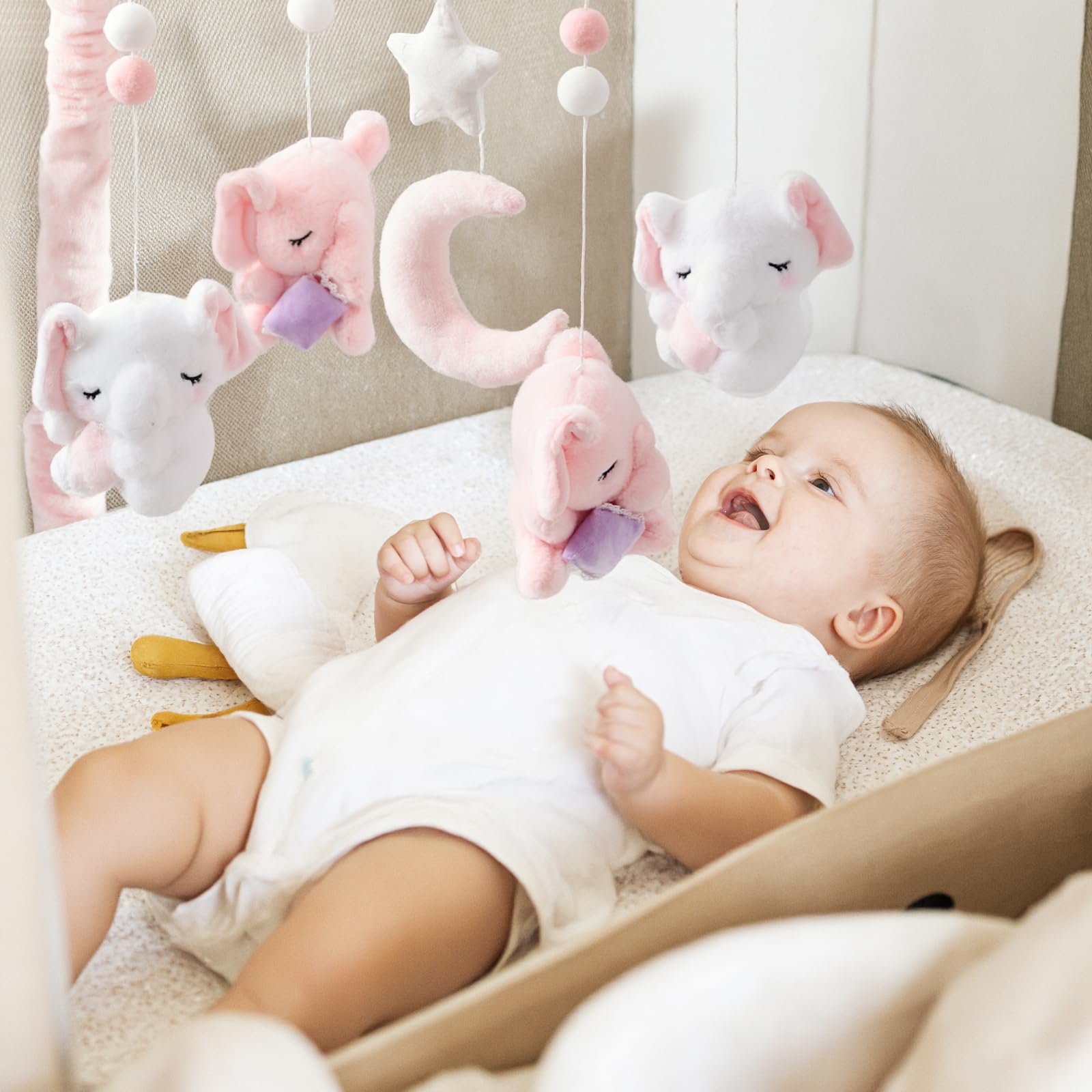 Elephant Crib Mobile with Musical Box