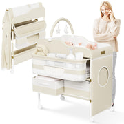 Portable Baby Changing Table with Wheels - Modern Dresser