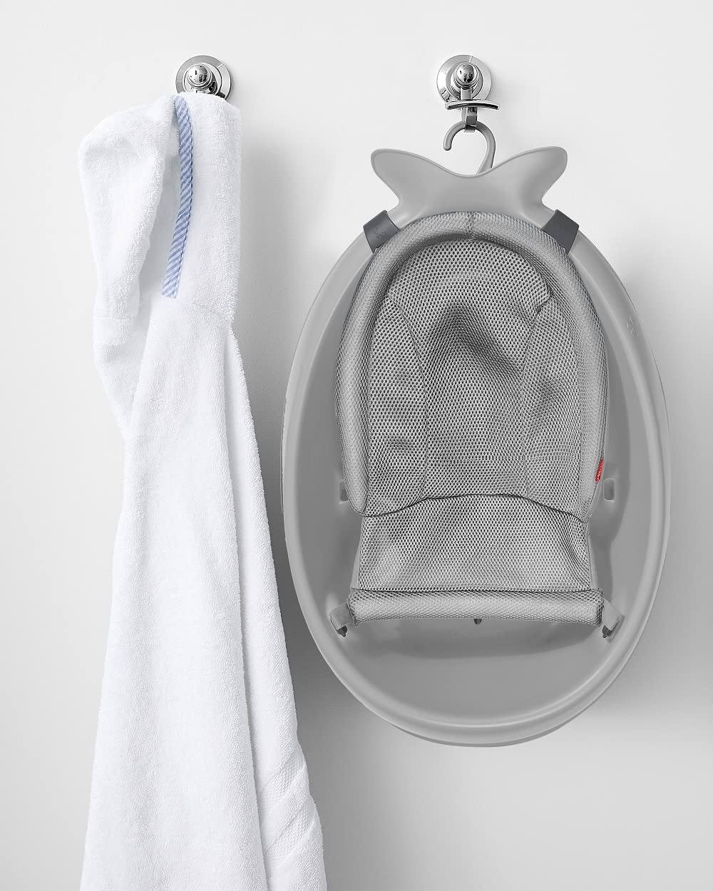 Infant Bath Tub 3-Stage Grow With Baby Smart Sling MOBY Bathtub Grey Age 0+