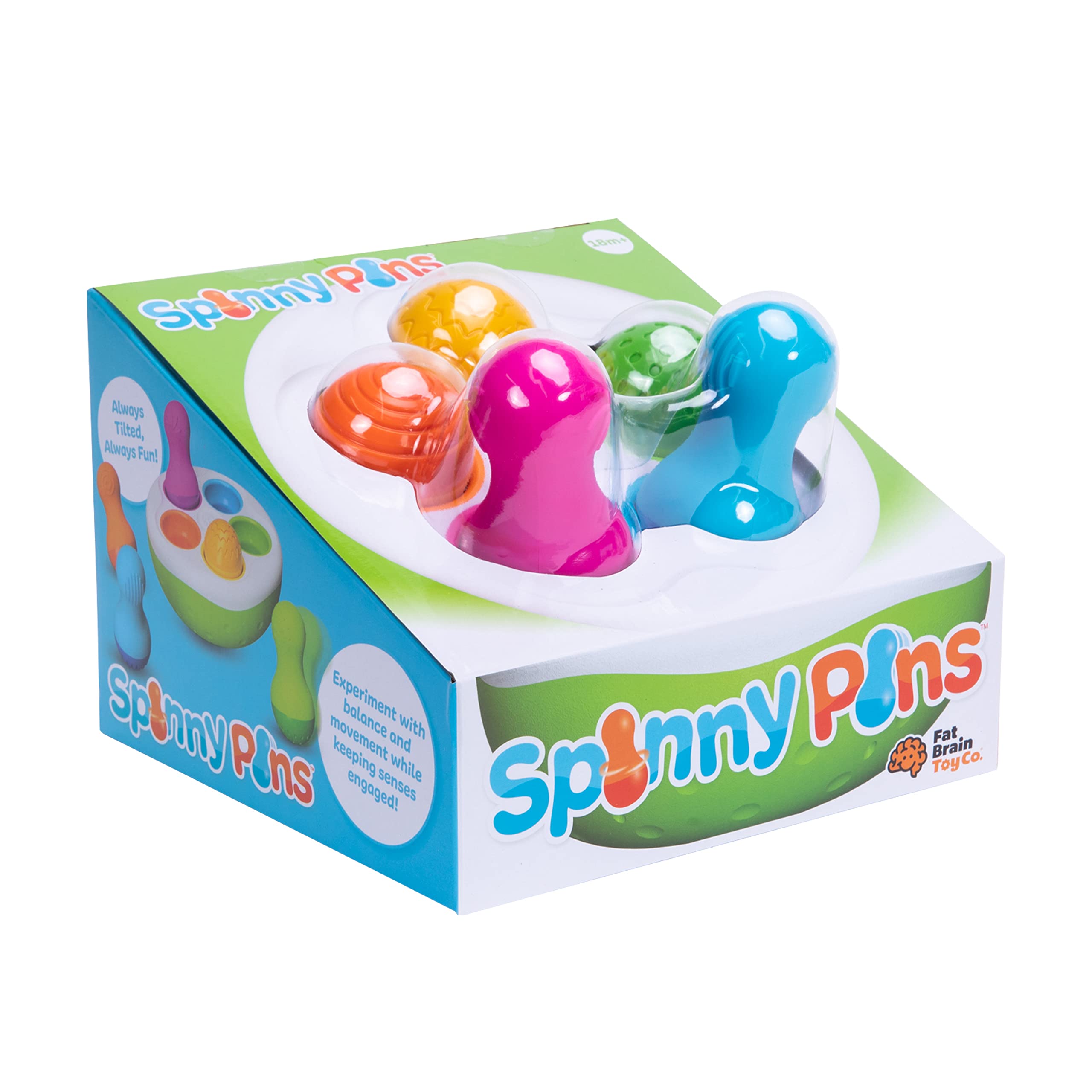 F248 Fat Brain SpinnyPins, Kids Preschool, Spinning and Sorting Building Sets