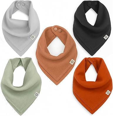 Indi Bandana Bibs for Boys & Girls, Fairtrade Certified, 4-Way Reversible Baby Drool Bibs