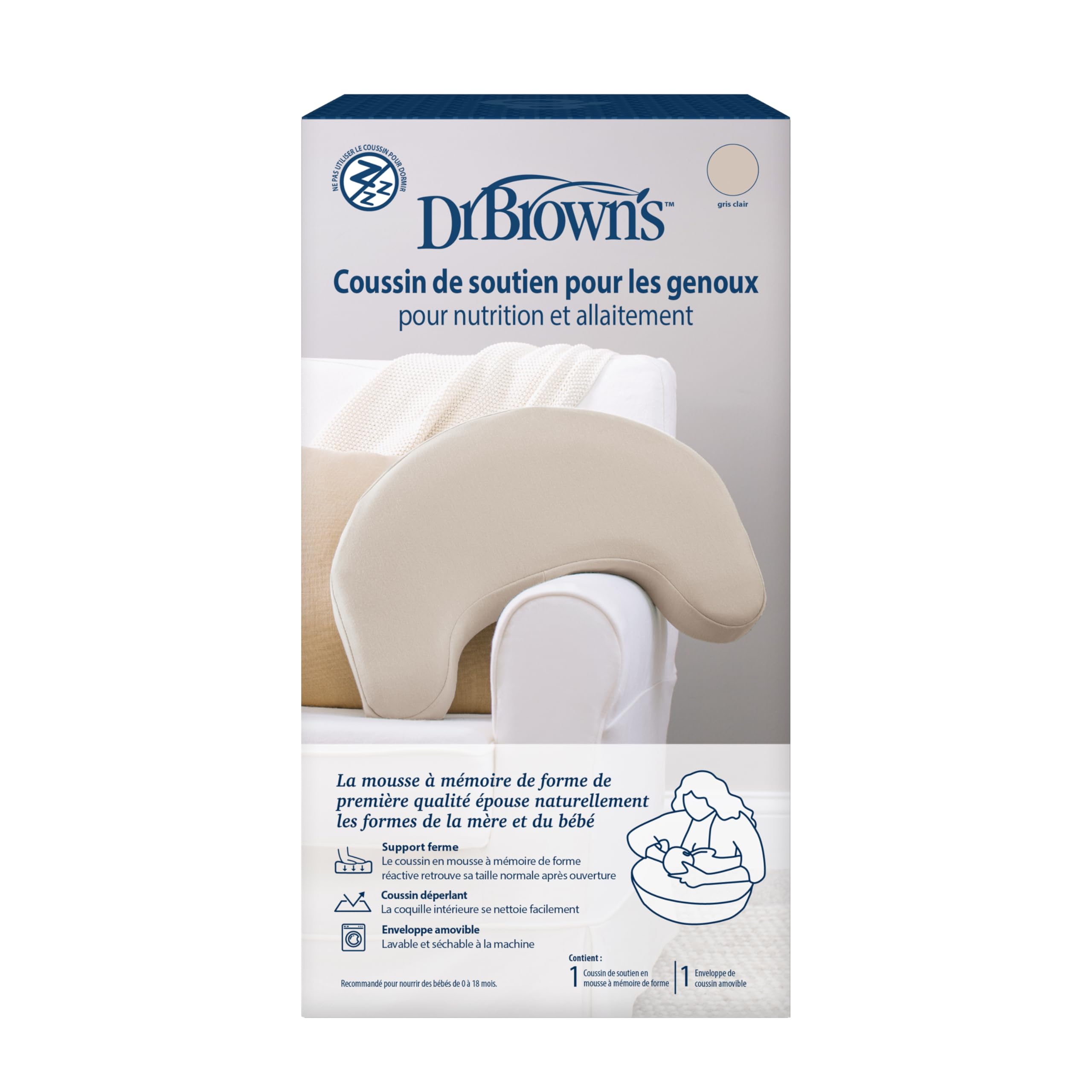 Feeding and Nursing Lap Support Pillow with Cover, Premium Memory Foam