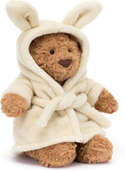 Bartholomew Bear with Bathrobe Stuffed Animal, 10 inches - Teddy Bear Plush