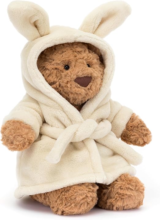 Bartholomew Bear with Bathrobe Stuffed Animal, 10 inches - Teddy Bear Plush