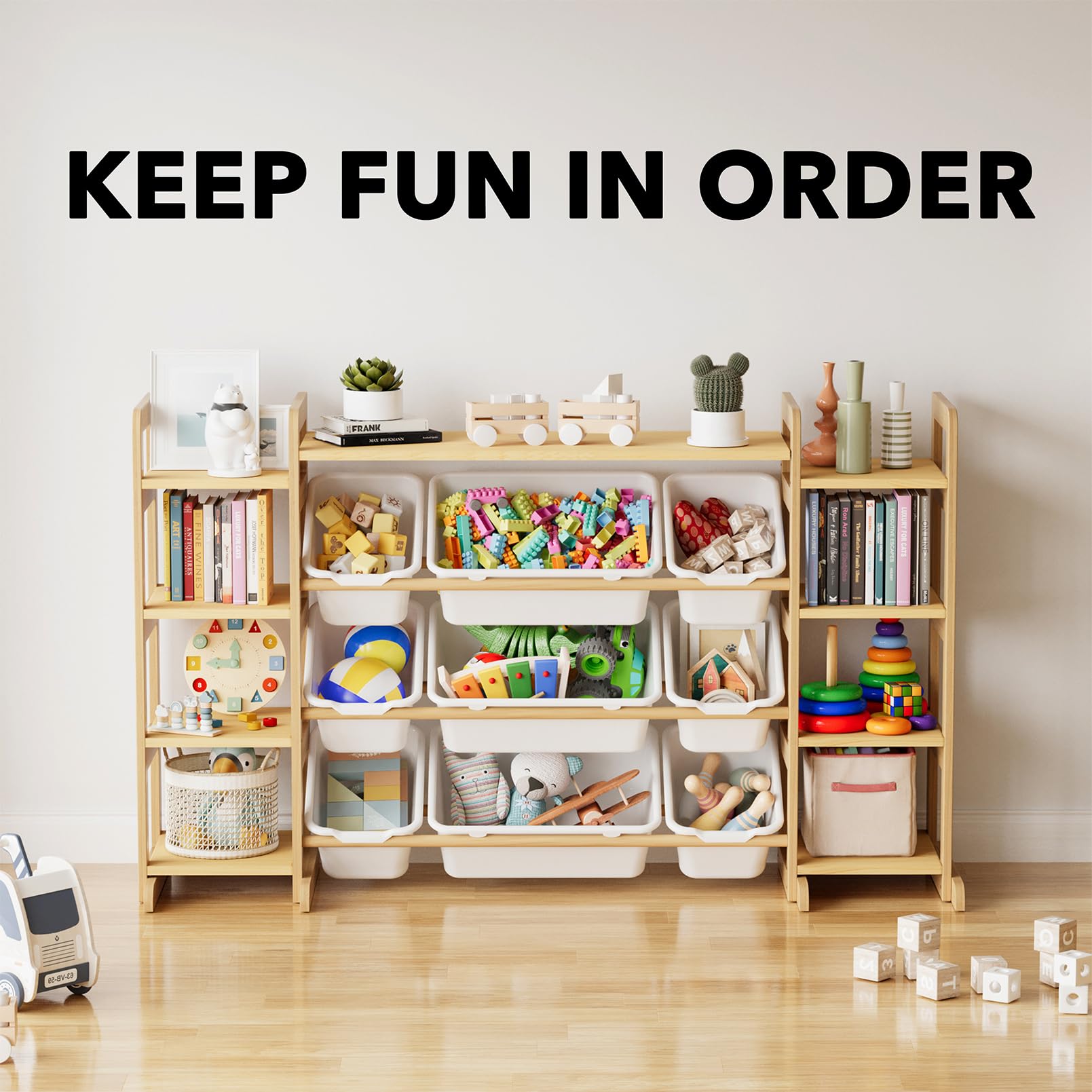 Large Toy Storage Organizer with 9 Bins
