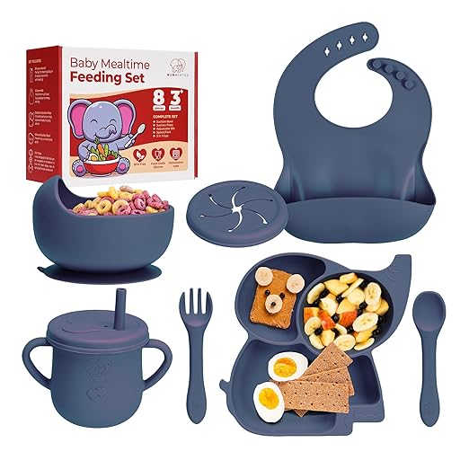 Silicone Baby Feeding Set - 6+ Months Food Grade Baby Feeding