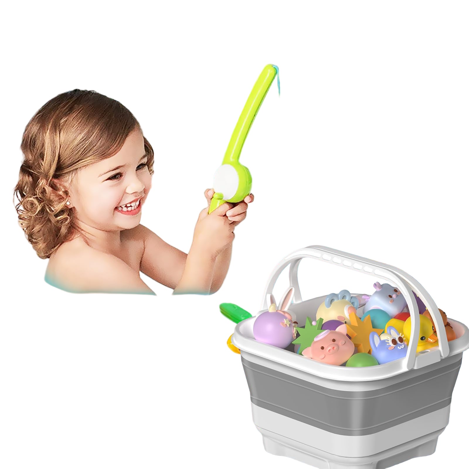 Foldable-Bath-Toy-Storage-Organizer, Bath Toy Holder with Base