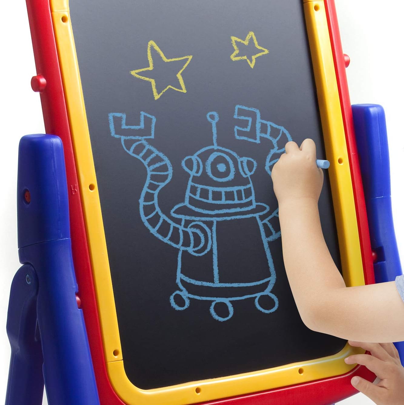 2-Sided Easel, Dry Erase Board & Chalkboard, Ideal for Arts & Crafts