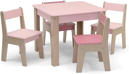 Table and 4 Chair Set - Greenguard Gold Certified, Navy/Natural