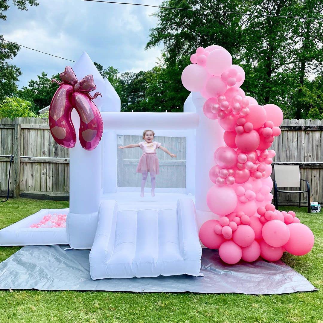 White Inflatable Bounce House with Blower for Kids