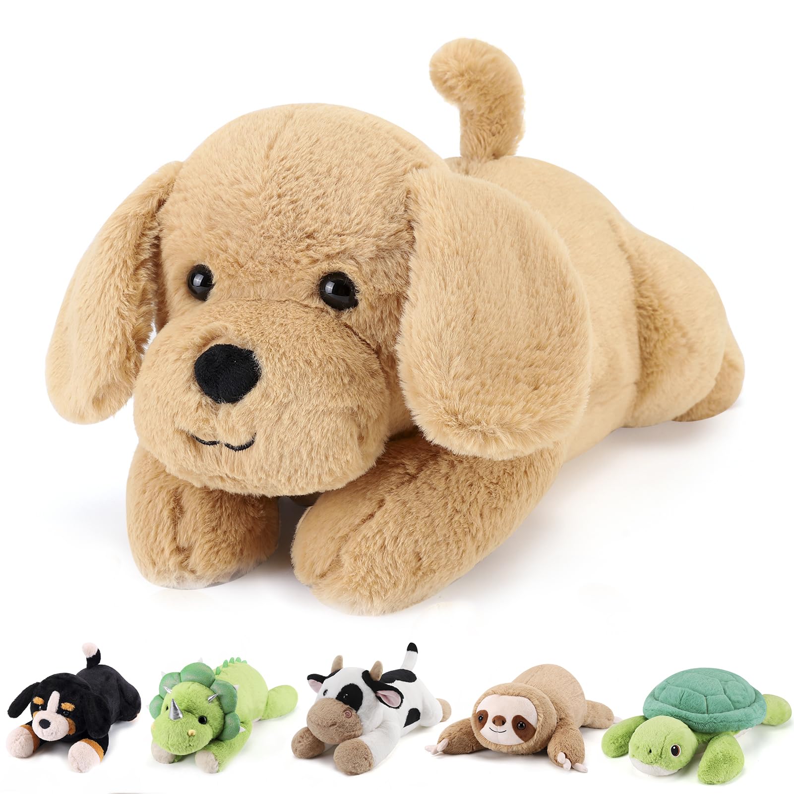 Yellow Lab Weighted Stuffed Animals - 28 Inch 5.0 Pounds Weighted Plushies