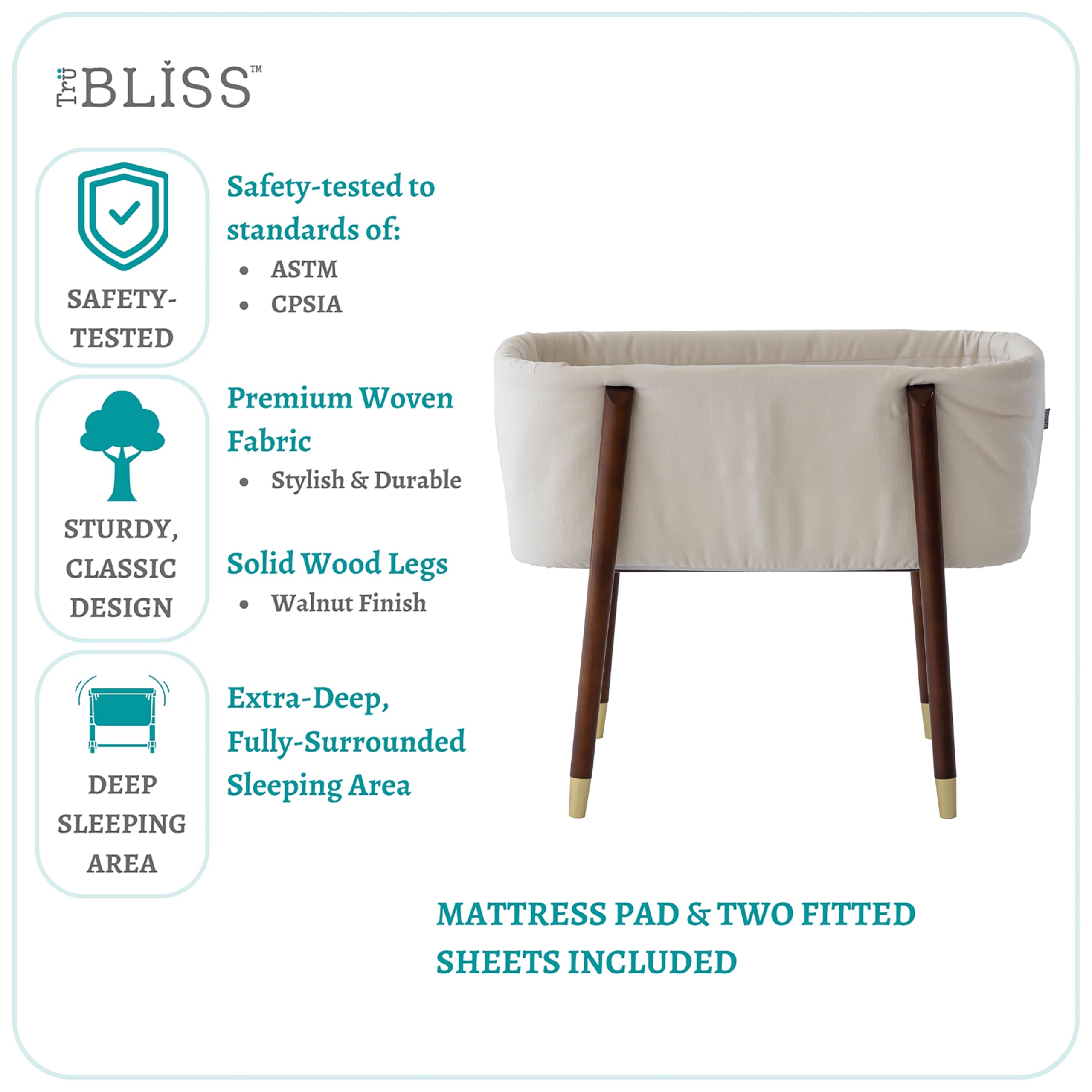 Portable Baby Bassinet with Extra Deep Walls