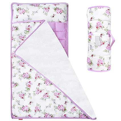 Mat Pink for Girls Kids Sleeping Mat and Fleece Blanket