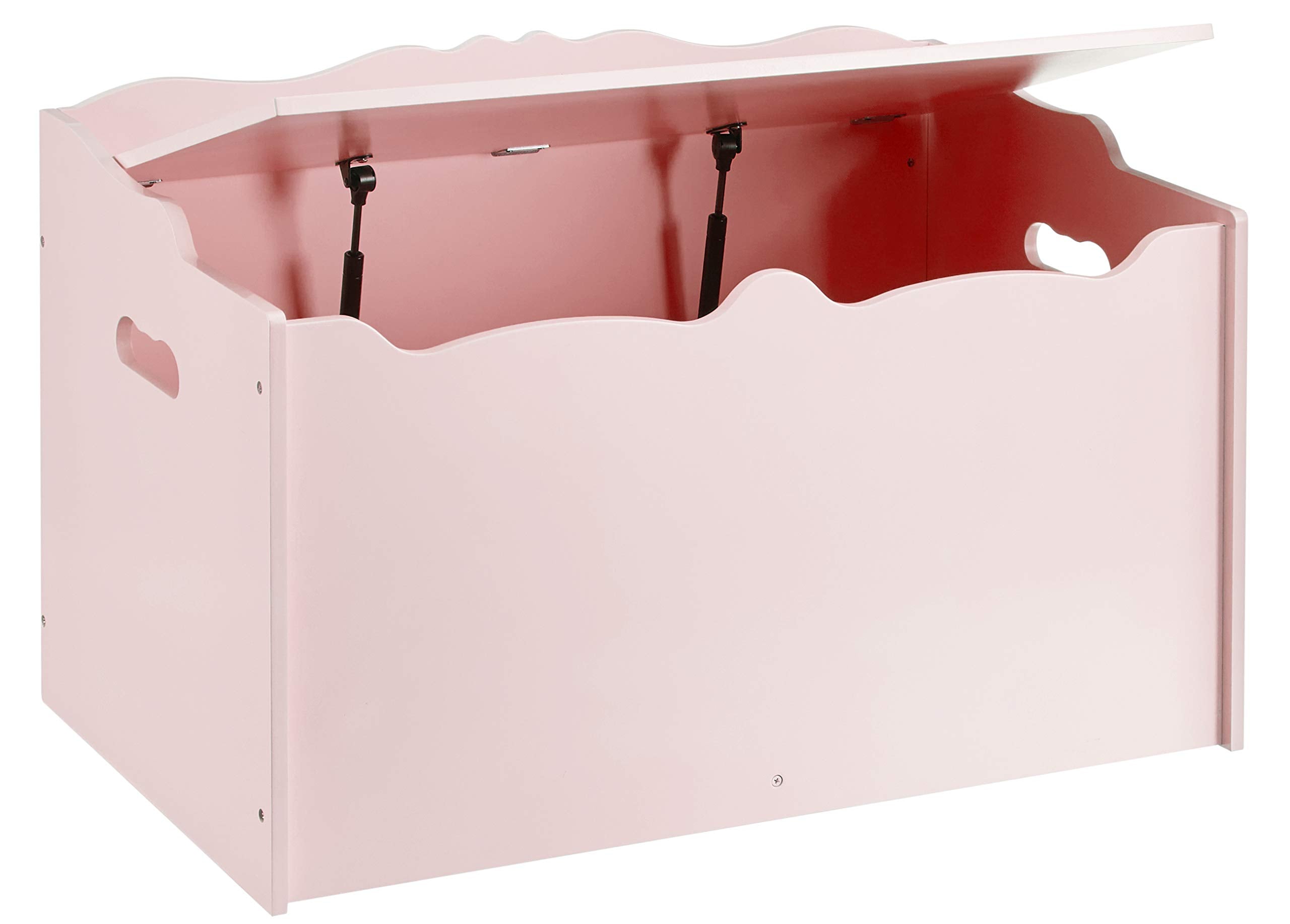 Wooden Toy Storage Chest with Safety Lid - Pink